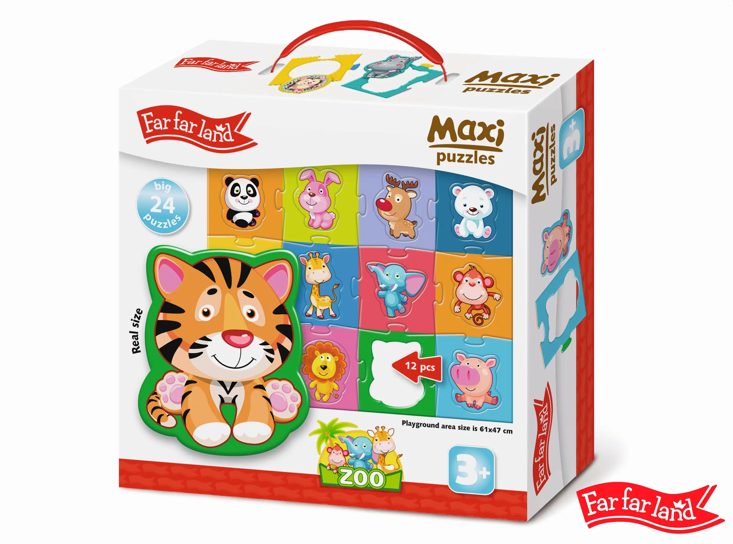 Far Far Land Maxi Puzzle Zoo 24 dílků 61x47 cm, Far Far Land, W022261