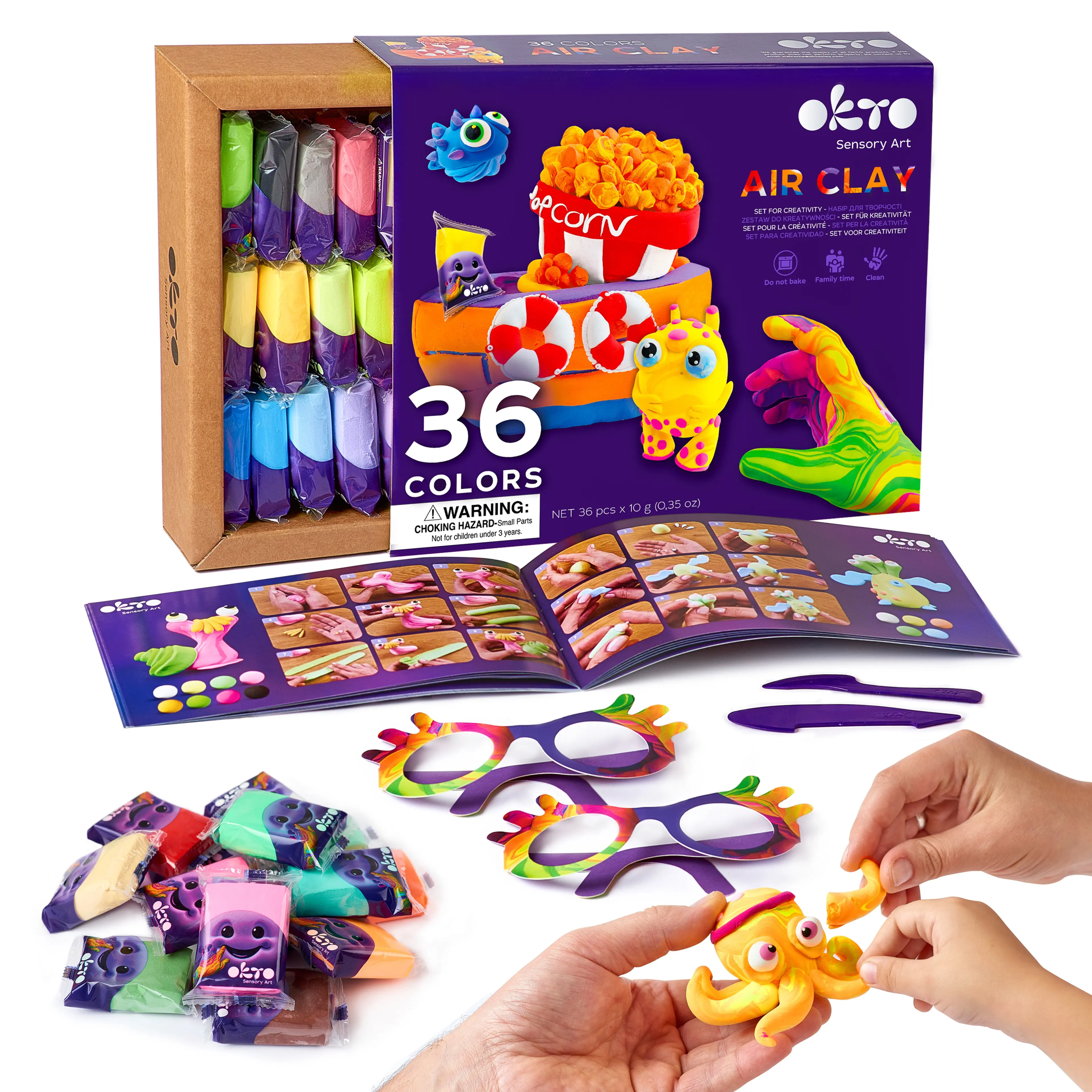 OKTO Samoschnoucí modelovací hmota set 36 barev