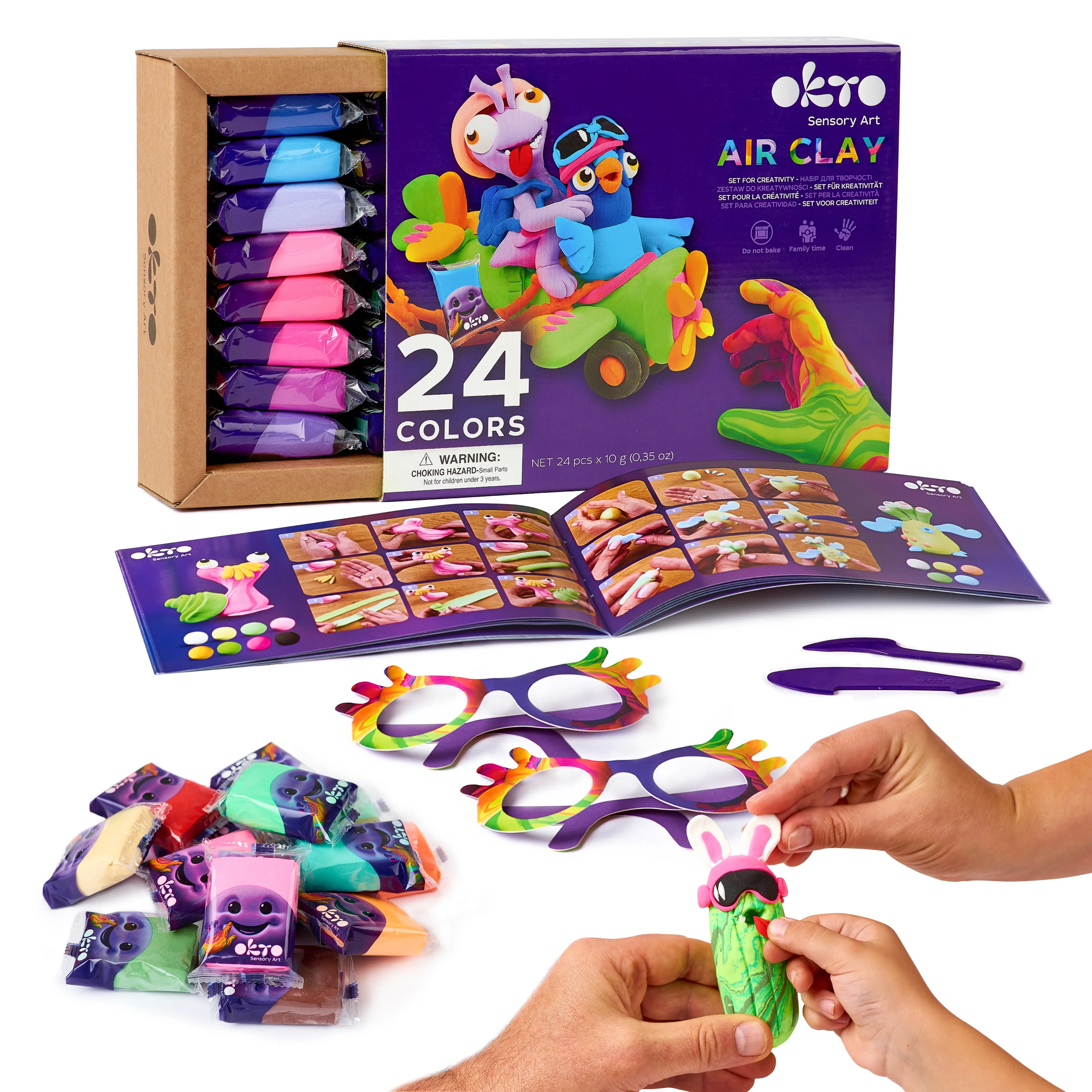 OKTO Samoschnoucí modelovací hmota set 24 barev