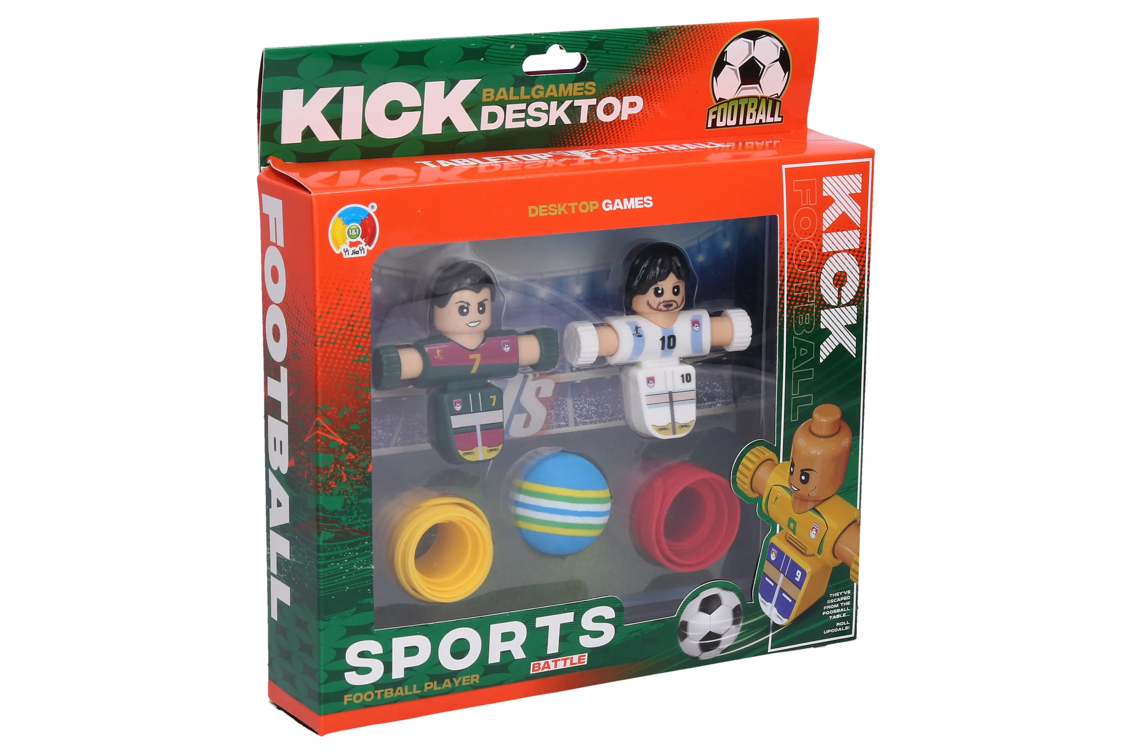 Fotbalista figurka vystřelovací set s páskami 7 cm set 5 ks