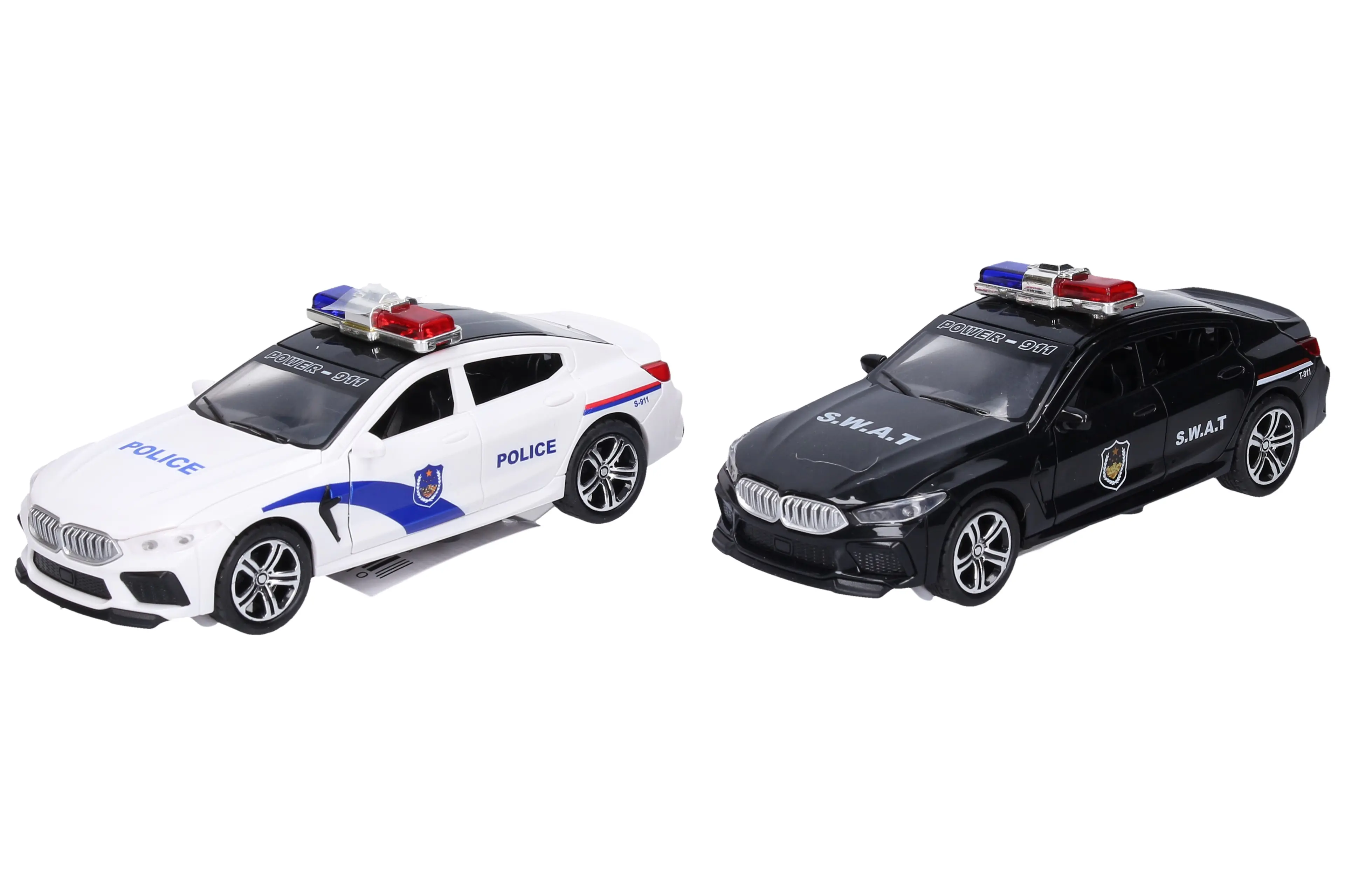 Auto policejní na setrvačník s efekty 15 cm