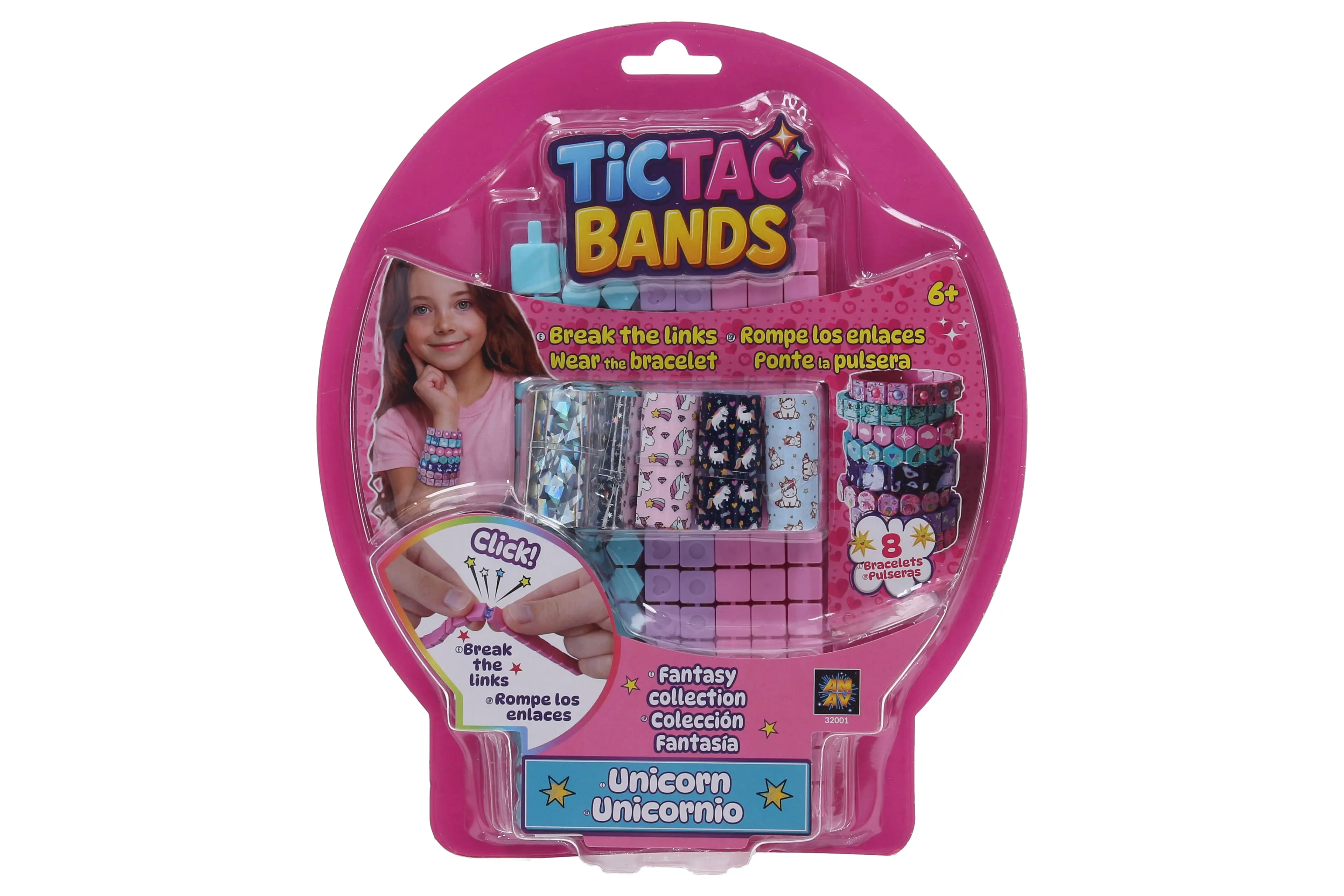 TICTAC BANDS sada na tvorbu náramků s motivy jednorožce 8 ks