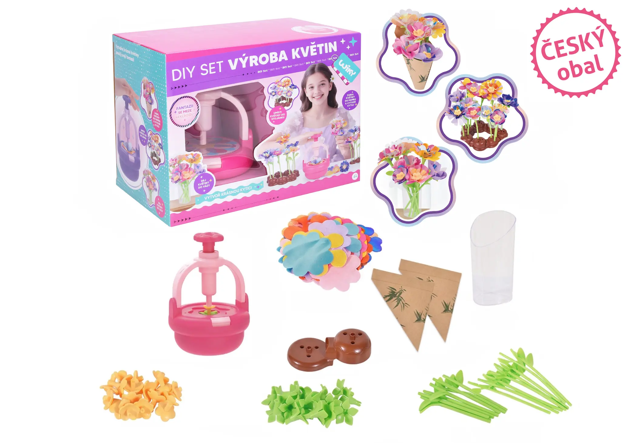 Výroba květin set 17 cm - český obal