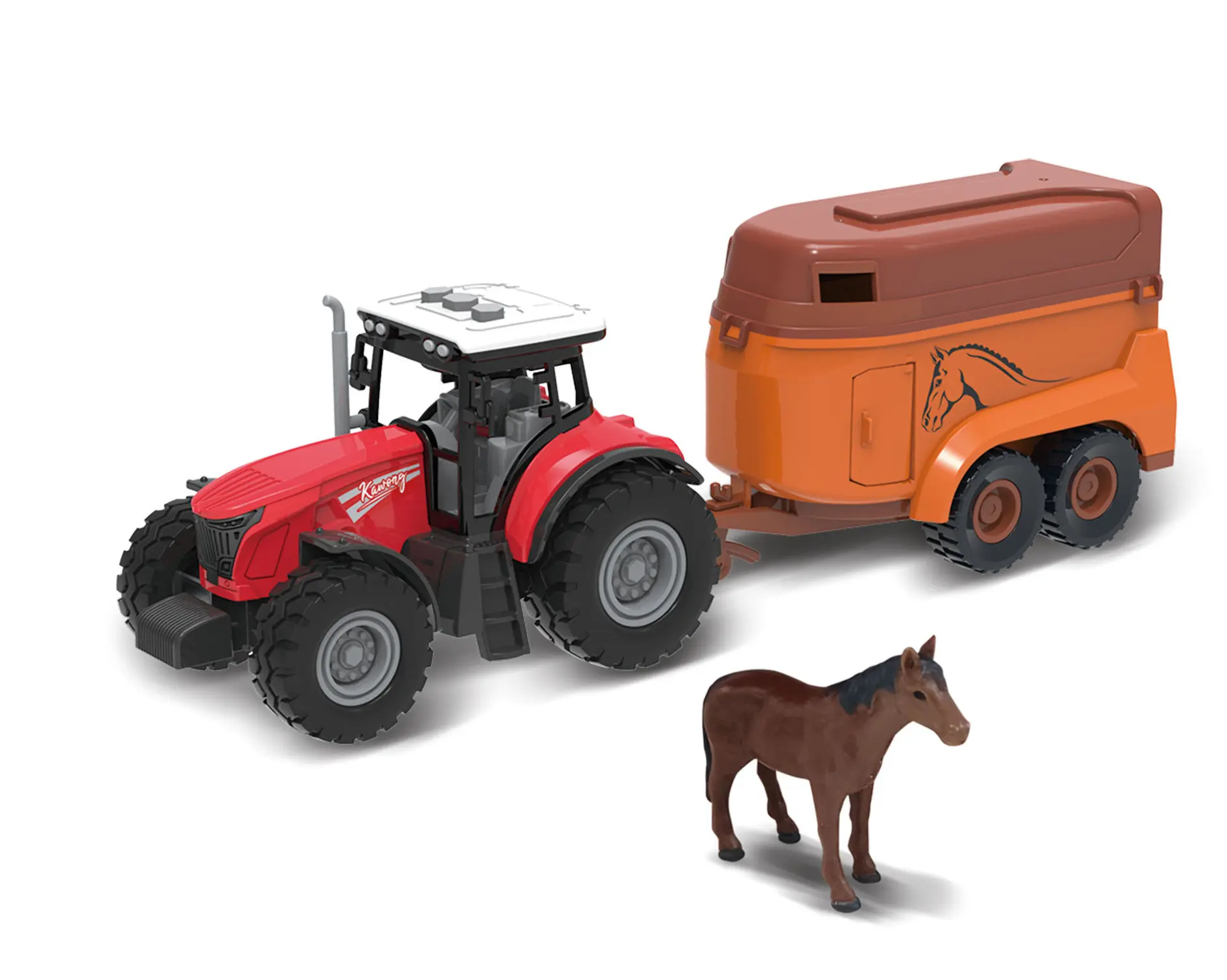 Traktor s přívěsem na koně a efekty 36cm