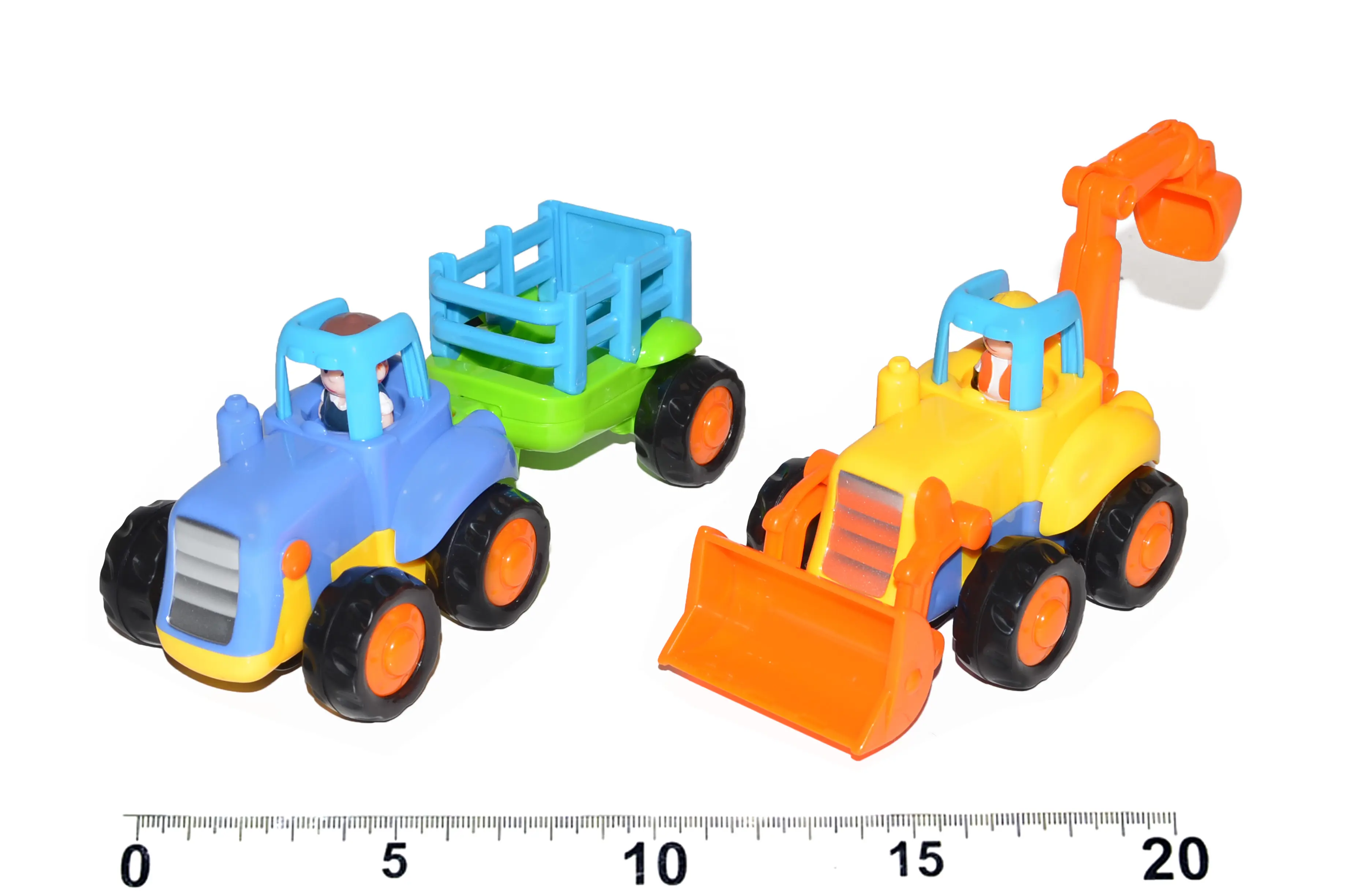 Traktor + vlek / Bagr se setrvačníkem, 16 cm, Wiky Vehicles, W110946