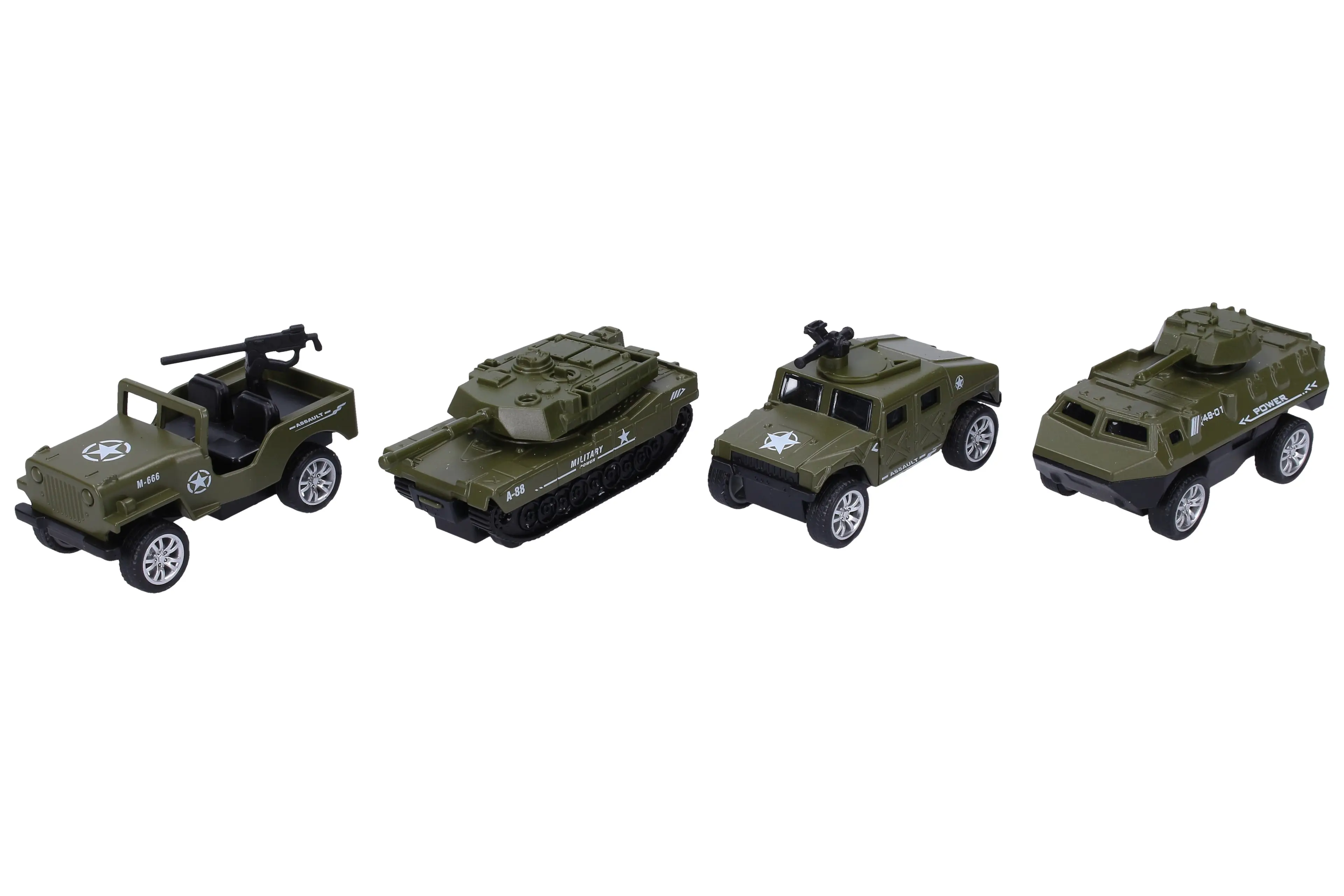Auto vojenské kovové 8 cm