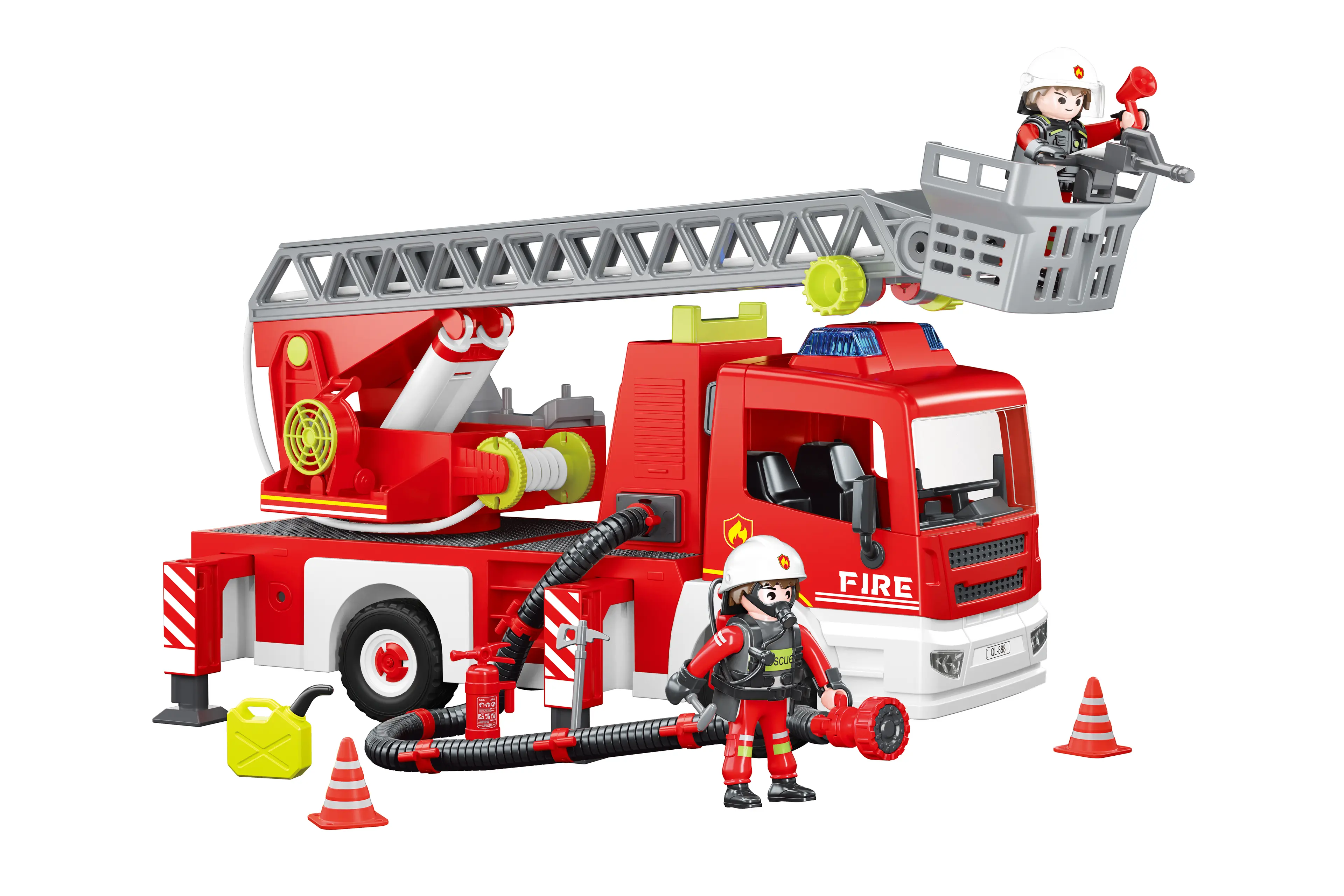 Hasičské auto s žebříkem stavebnice 40 cm