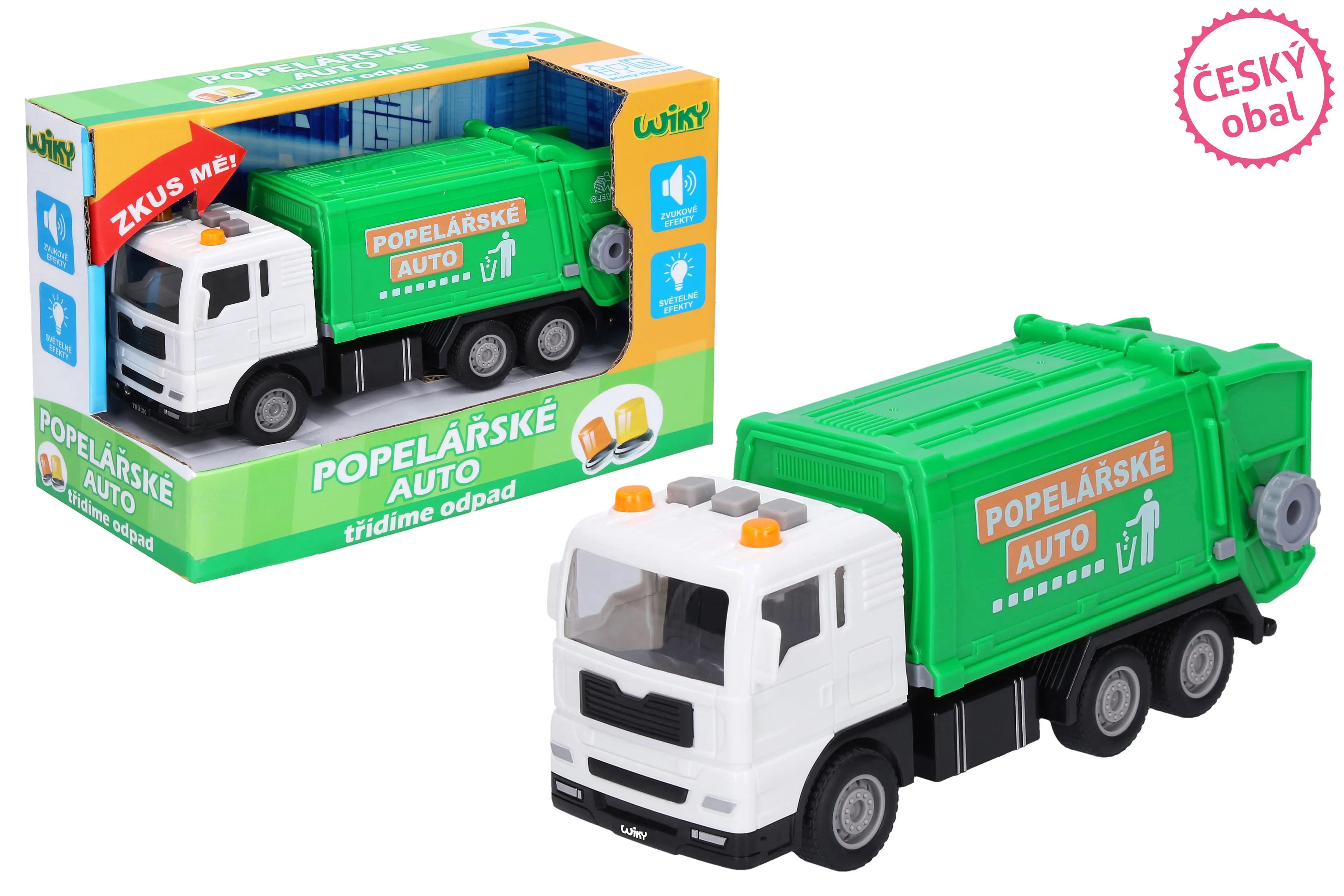 Auto popelářské s efekty 17 cm