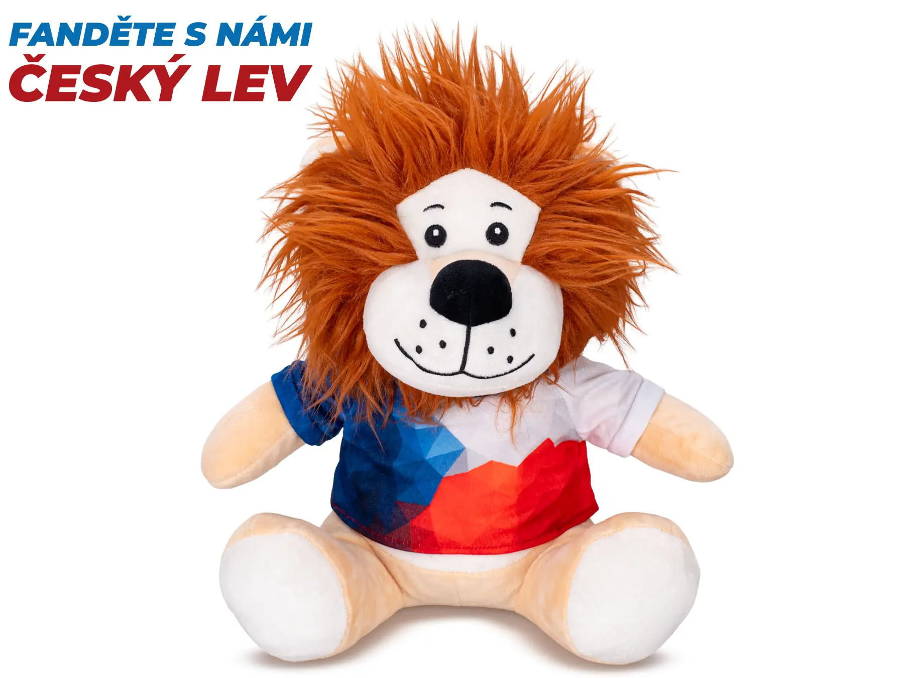 Mikro trading Plyšový sedící lev v tričku „Český lev“ - 25 cm