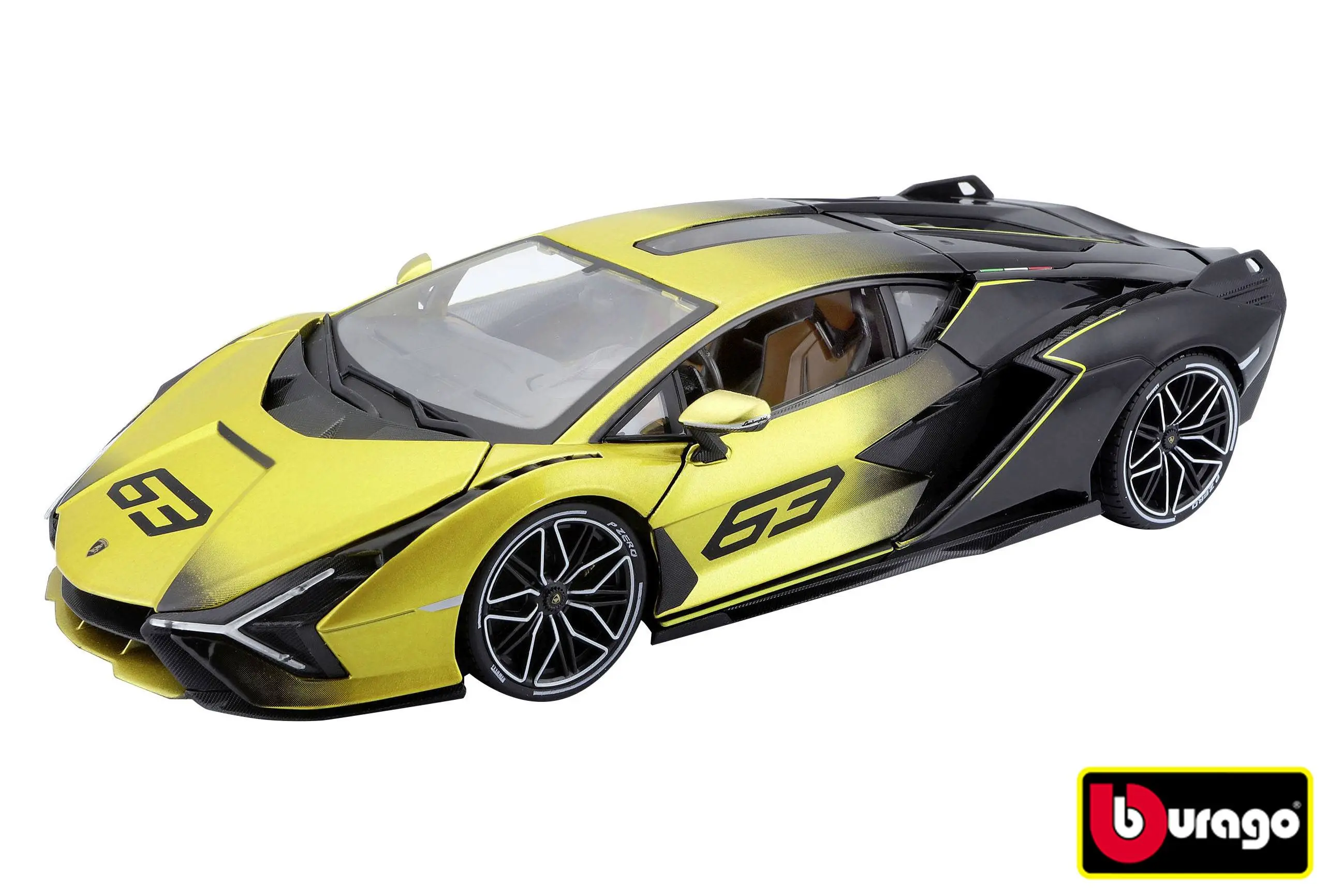 Bburago top lamborghini sián fkp 37 yelow, 1:18