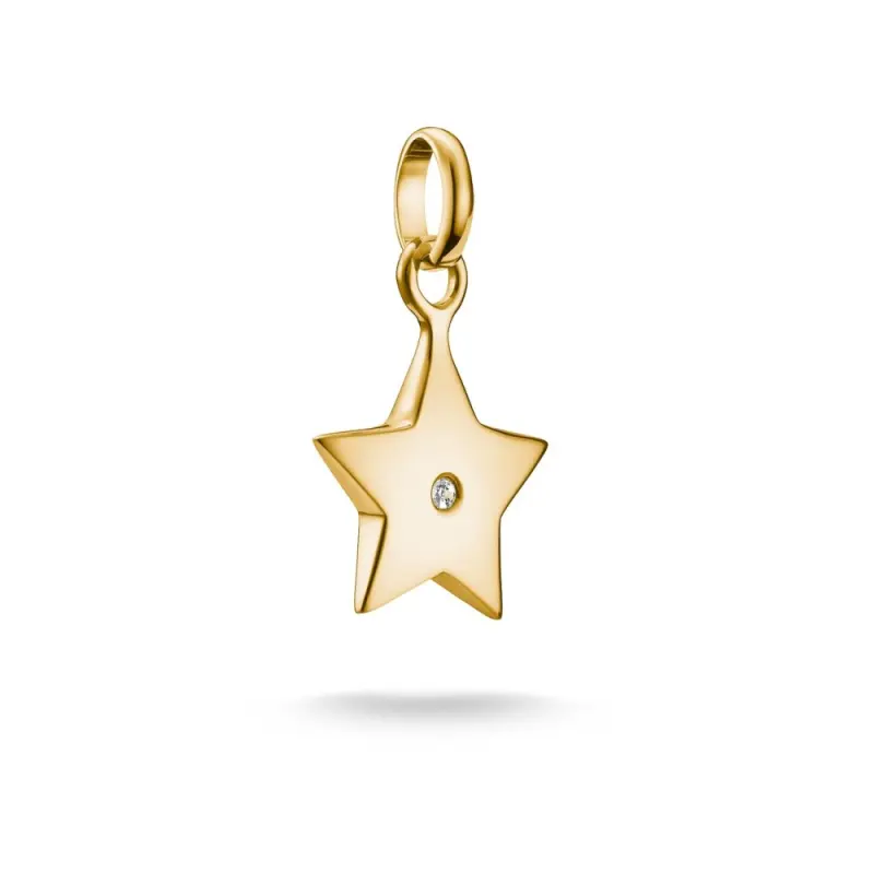 THOMAS SABO CONNECT přívěsek charm Star with white stone gold-plated  přívěšek CC1238-414-14