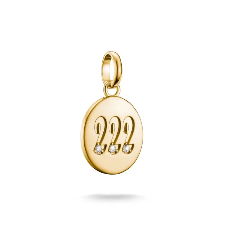 THOMAS SABO CONNECT přívěsek charm Angel number 222 with stones gold-plated  přívěšek CC1249-414-14