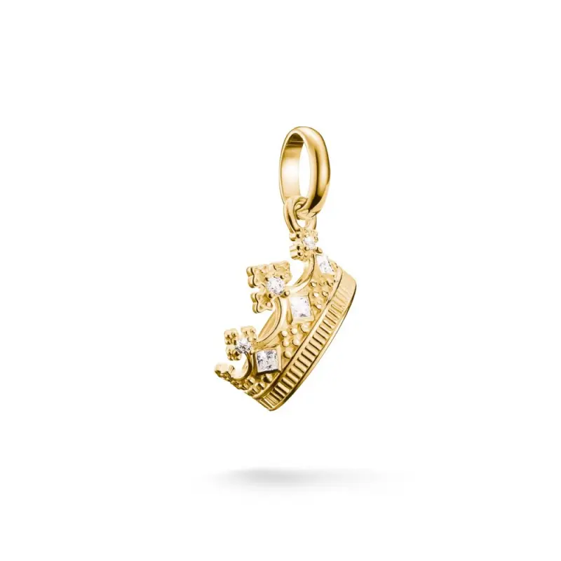 THOMAS SABO CONNECT přívěsek charm Crown with stones gold-plated  přívěšek CC1247-414-14