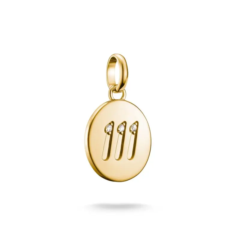 THOMAS SABO CONNECT přívěsek charm Angel number 111 with stones gold-plated  přívěšek CC1248-414-14