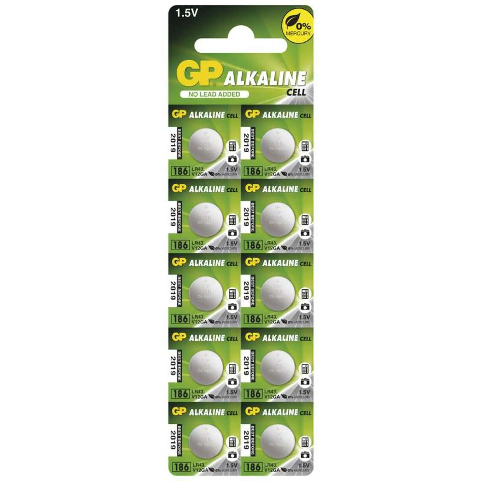 GP Batteries GP Alkalická knoflíková baterie GP LR43 (186F), blistr 1041018610