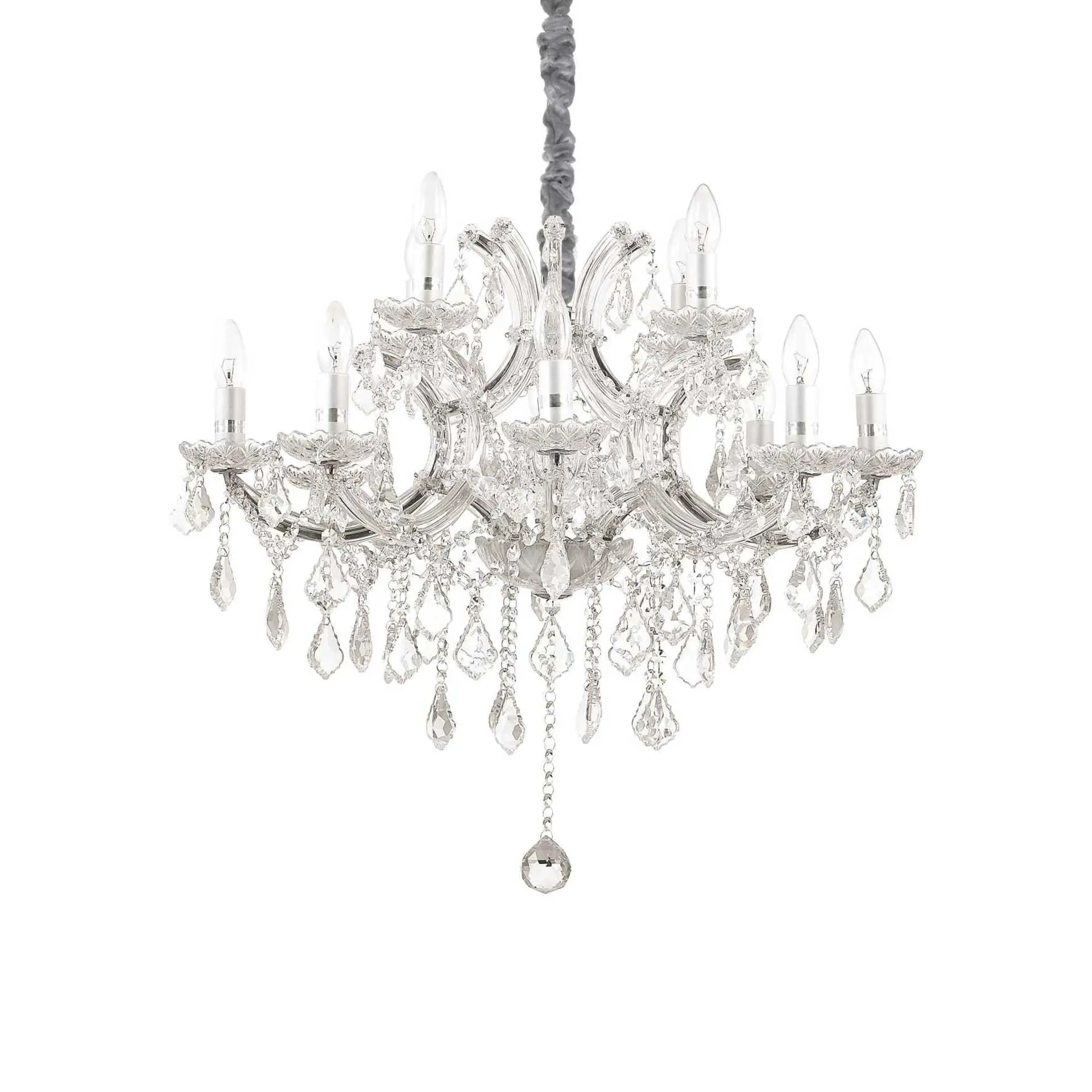 Závěsné svítidlo Ideal Lux Napoleon SP12 cromo 167251 E14 12x40W 73cm chromové