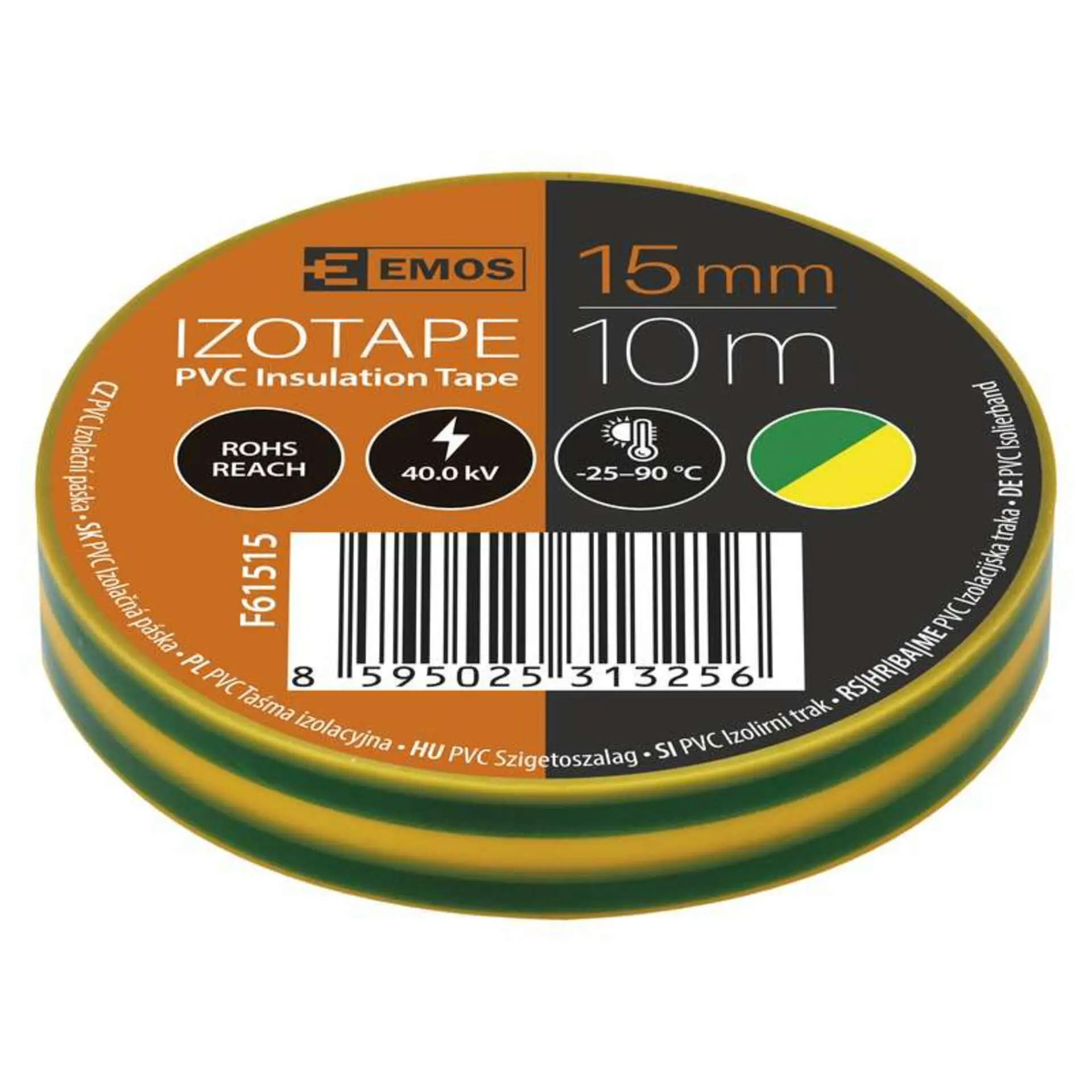 EMOS Izolační páska PVC 15mm / 10m zelenožlutá 10ks 2001151050