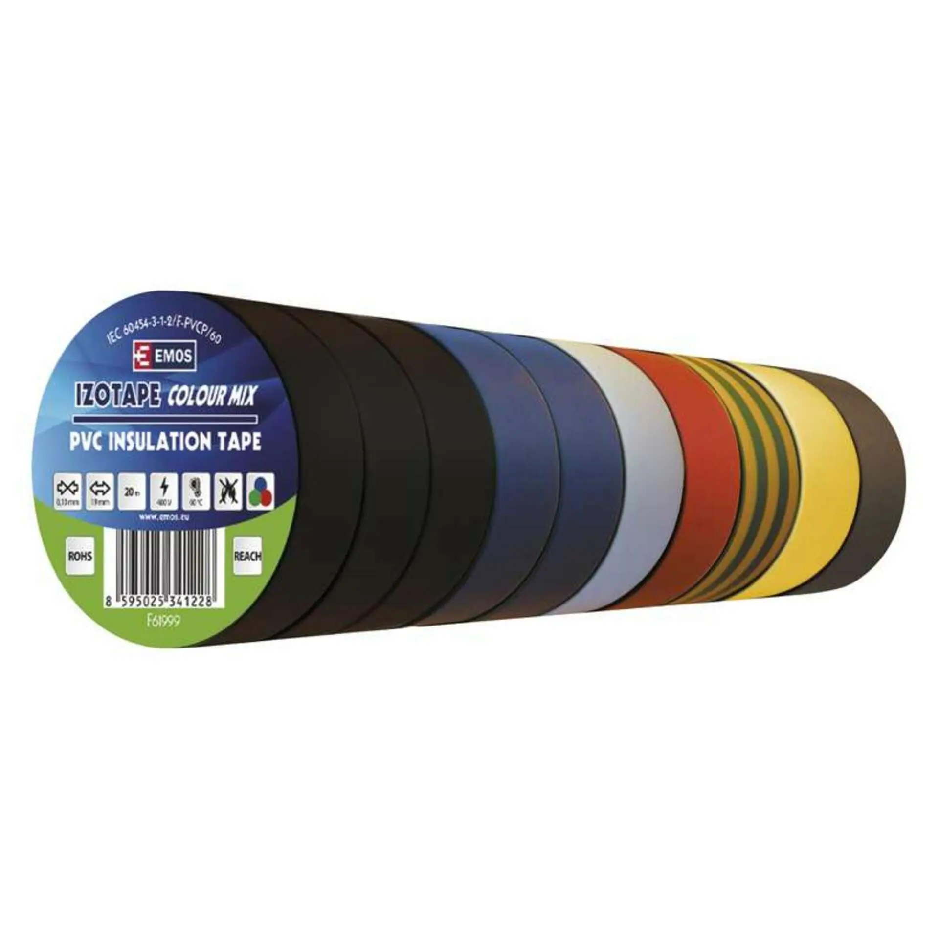 EMOS Izolační páska PVC 19mm / 20m barevný mix 10ks 2001192099