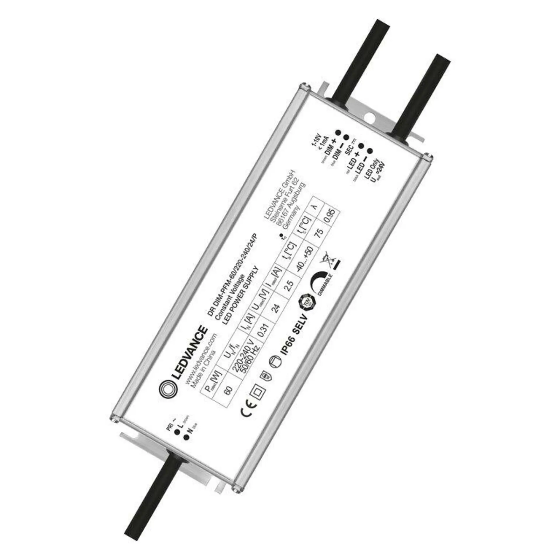 LEDVANCE trafo 24V DC DR DIM-PFM -60/220-240/24/P 4058075379190