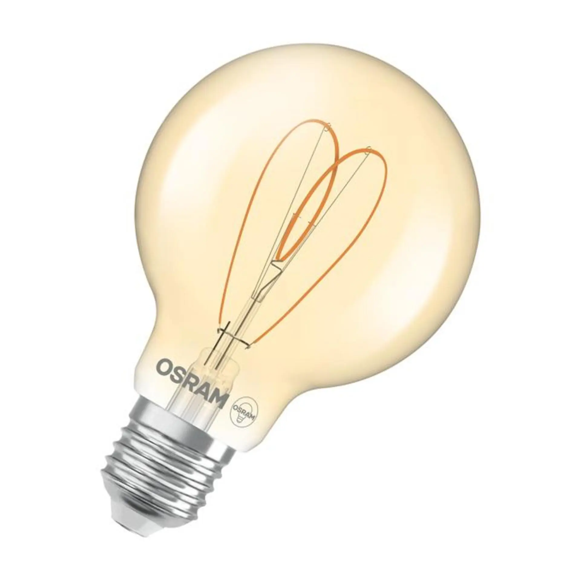 LEDVANCE LED žárovka Vintage 1906 Globe 80 Heart Filament 4,9 W E27 2200 K stmívatelná