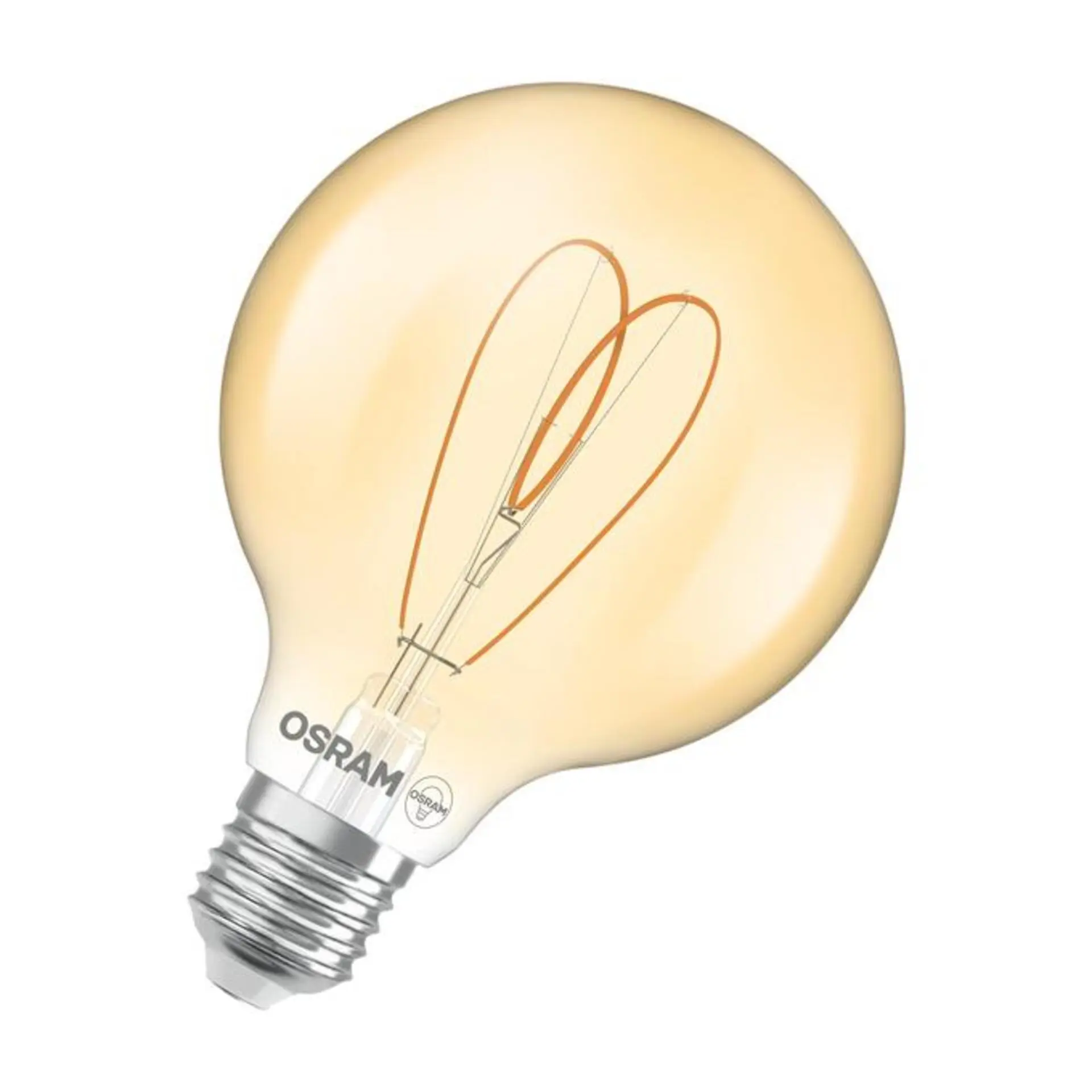 LEDVANCE LED žárovka Vintage 1906 Globe 95 Heart 4,9 W E27 2200 K stmívatelná