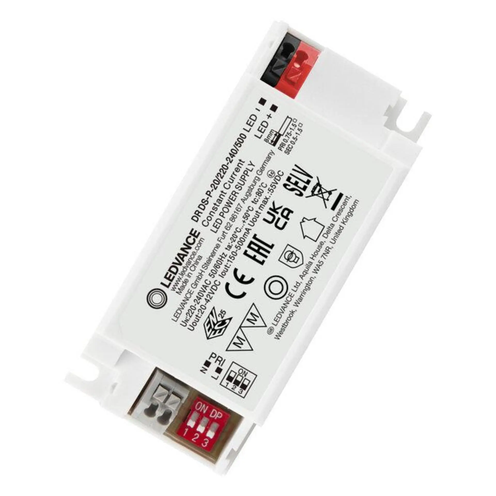 LEDVANCE LED napáječ DR DS-P 20 W 220-240 V výstup 20-42 V DC 150-500 mA