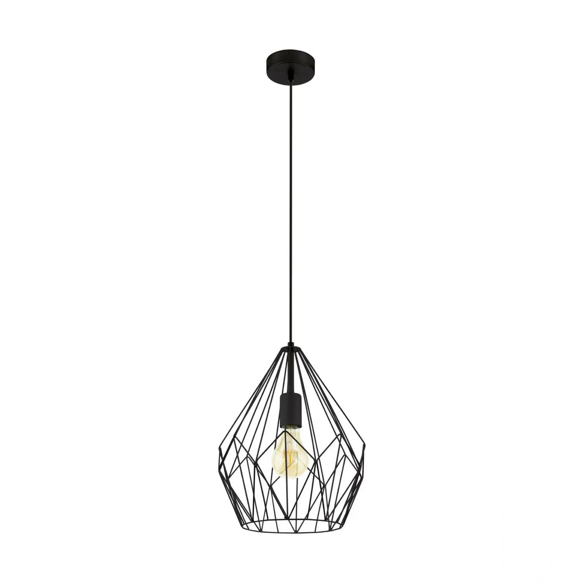EGLO Závěsné svítidlo CARLTON černé pro 1 x E27 max. 60 W, pr. 31 x 110 cm