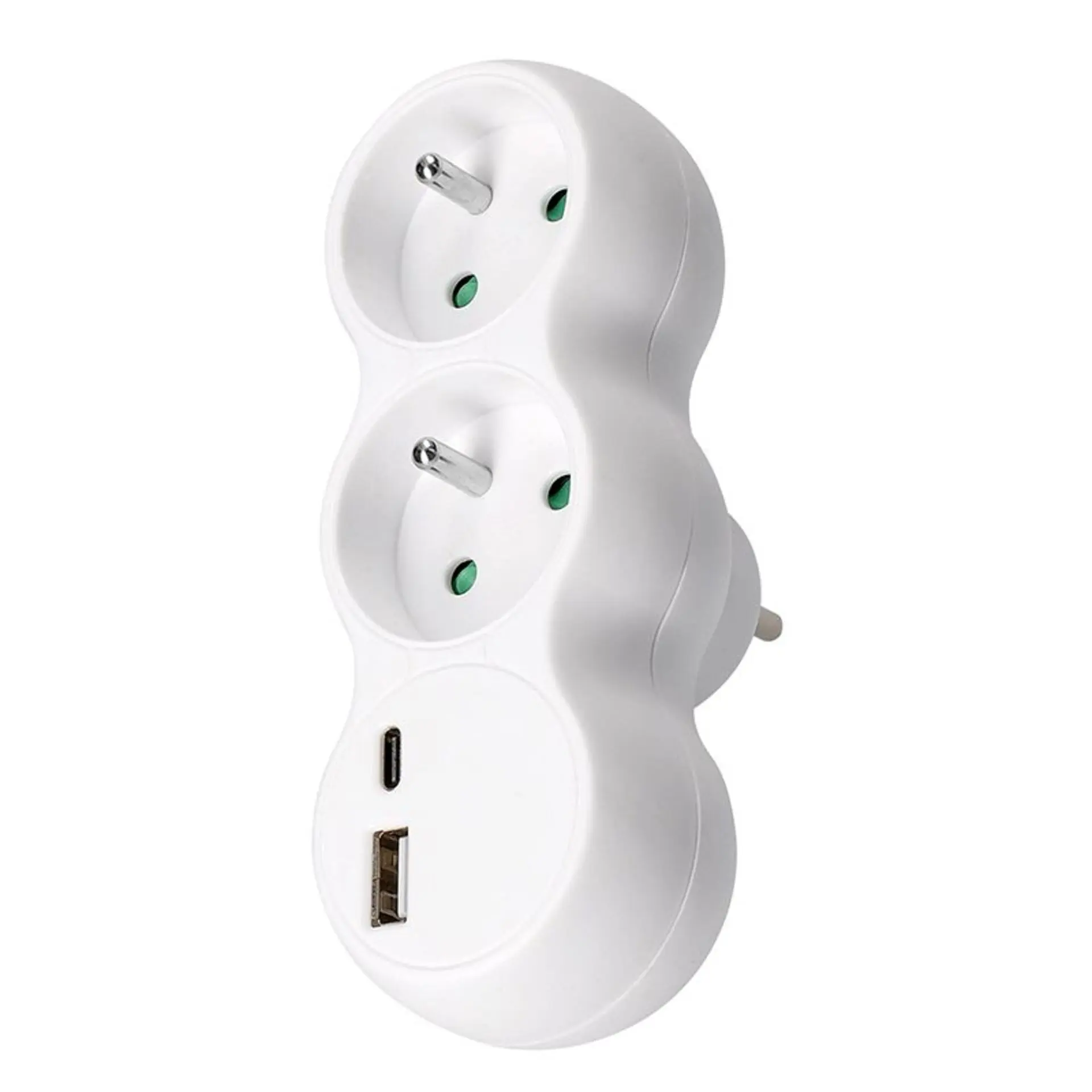 Solight rozbočka s USB A+C rychlonabíječkou 20W PD, 2 x 10A, bílá P100-PD20
