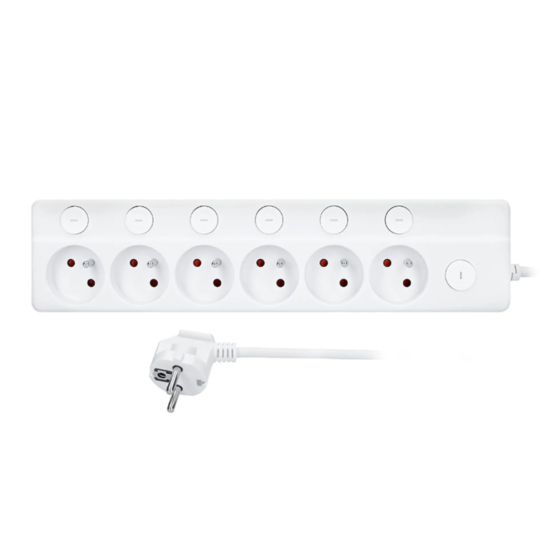 Solight prodlužovací přívod 6 zásuvek, 3m, 3 x 1mm2, bílý, 6+1 vypínač PP161