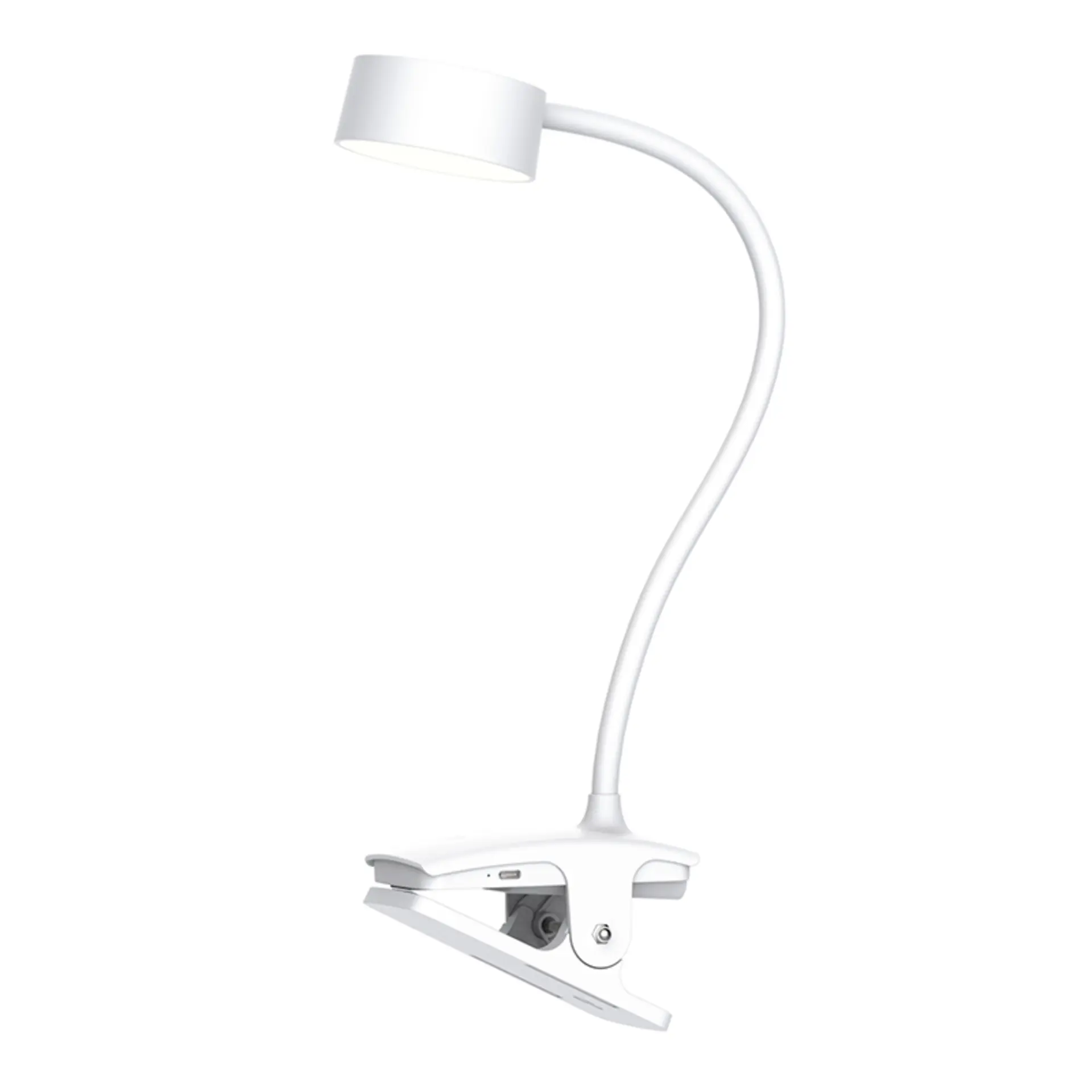 Solight LED stolní nabíjecí lampička, 2W, 210lm, 3CCT, bílá, clip WO3001-W