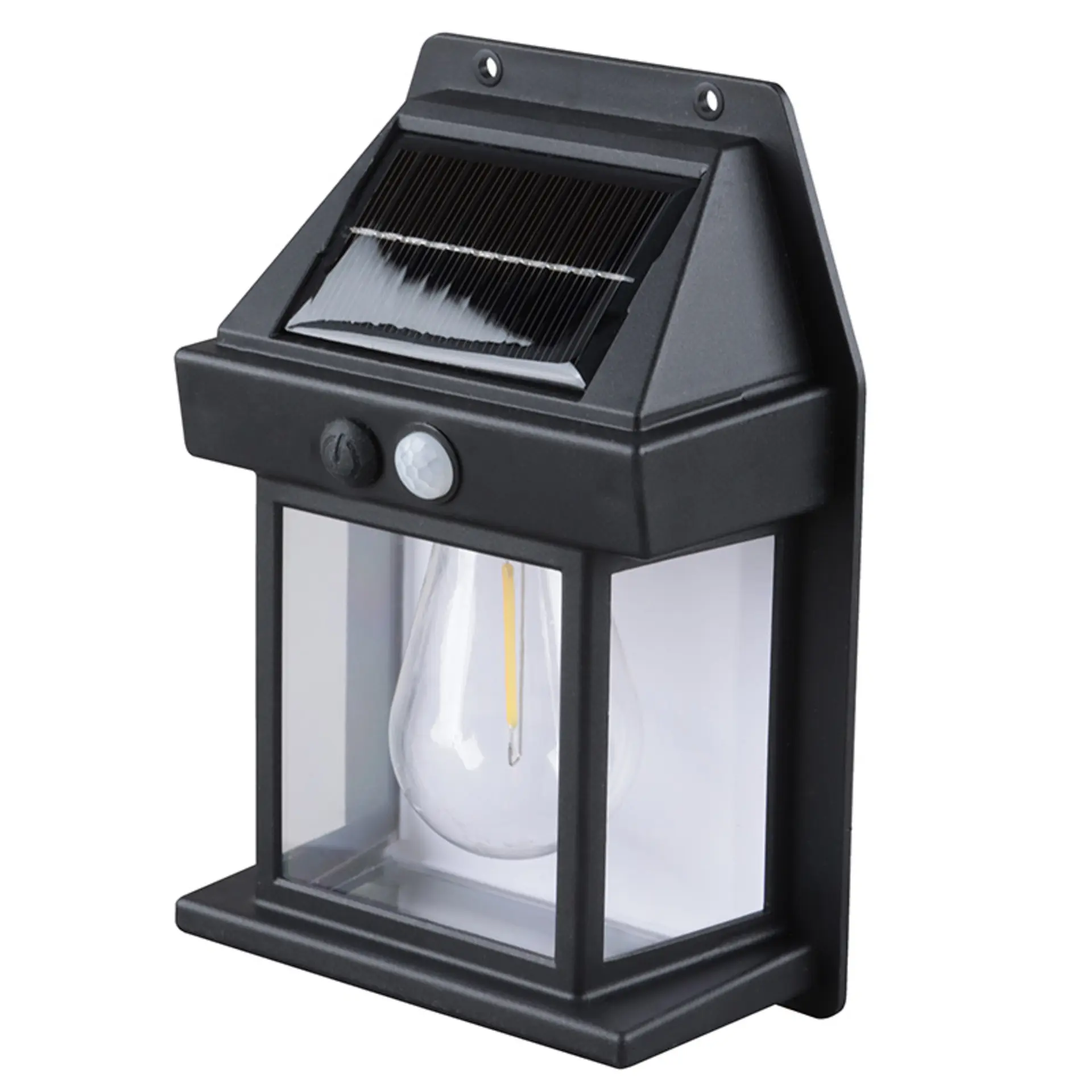 Solight LED solární lucerna nástěnná, teplá bílá, 12x17cm, černá WL918