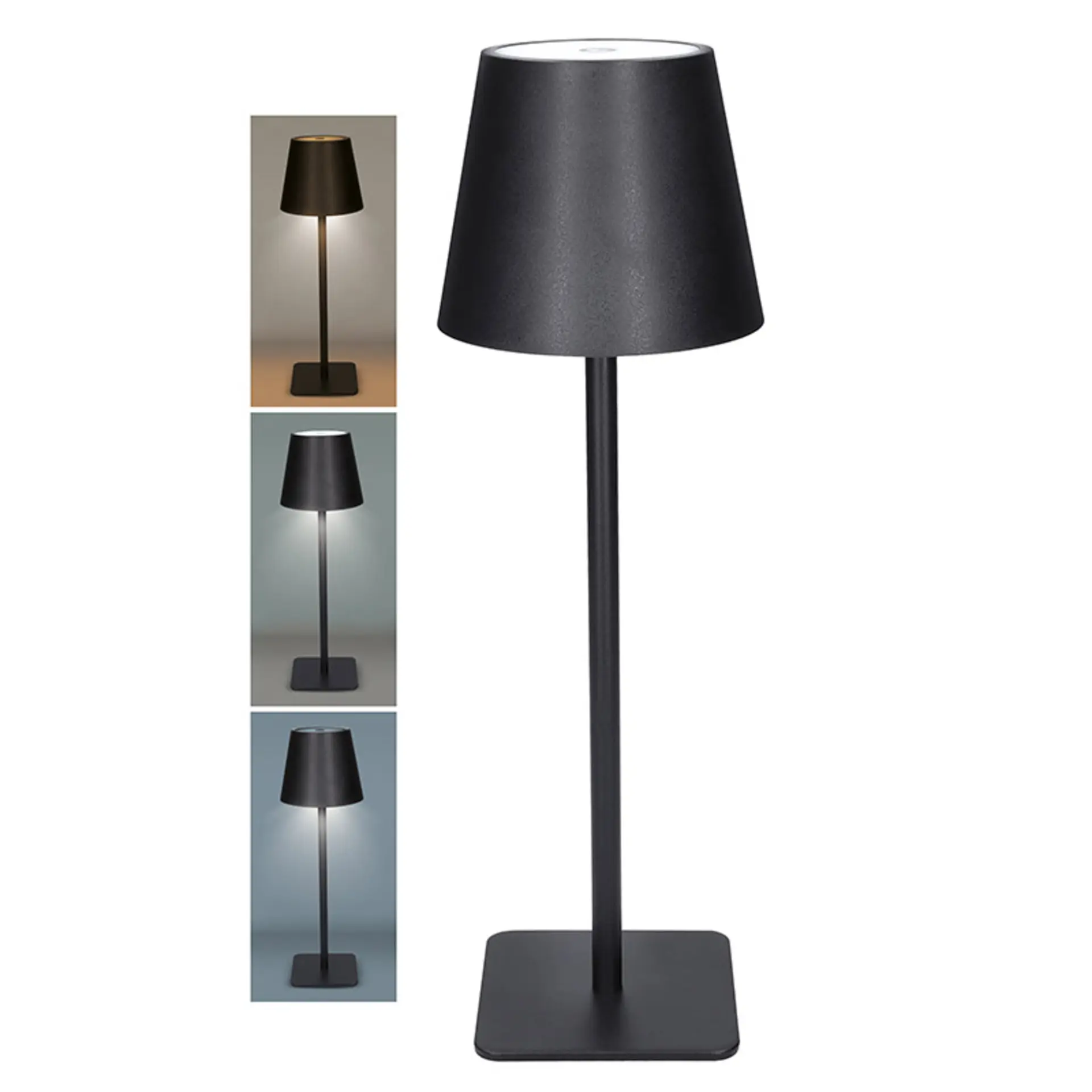 Solight LED nabíjecí lampička Lucca, 120lm, změna CCT, stmívání, černá WO69-B