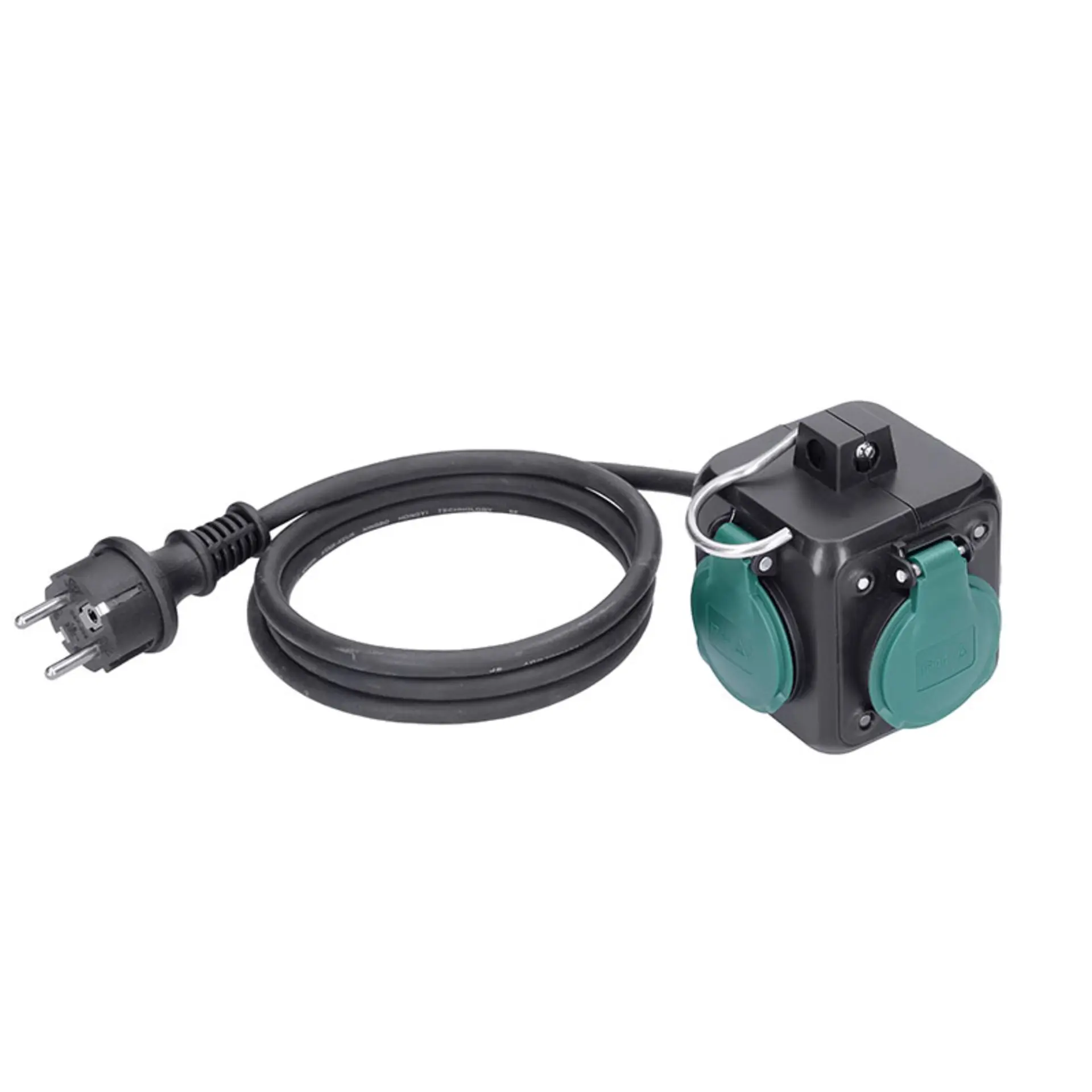 Solight prodlužovací přívod kostka 3m, 3 zásuvky IP44, 3 x 1mm2, kabel guma H05RR-F PP325