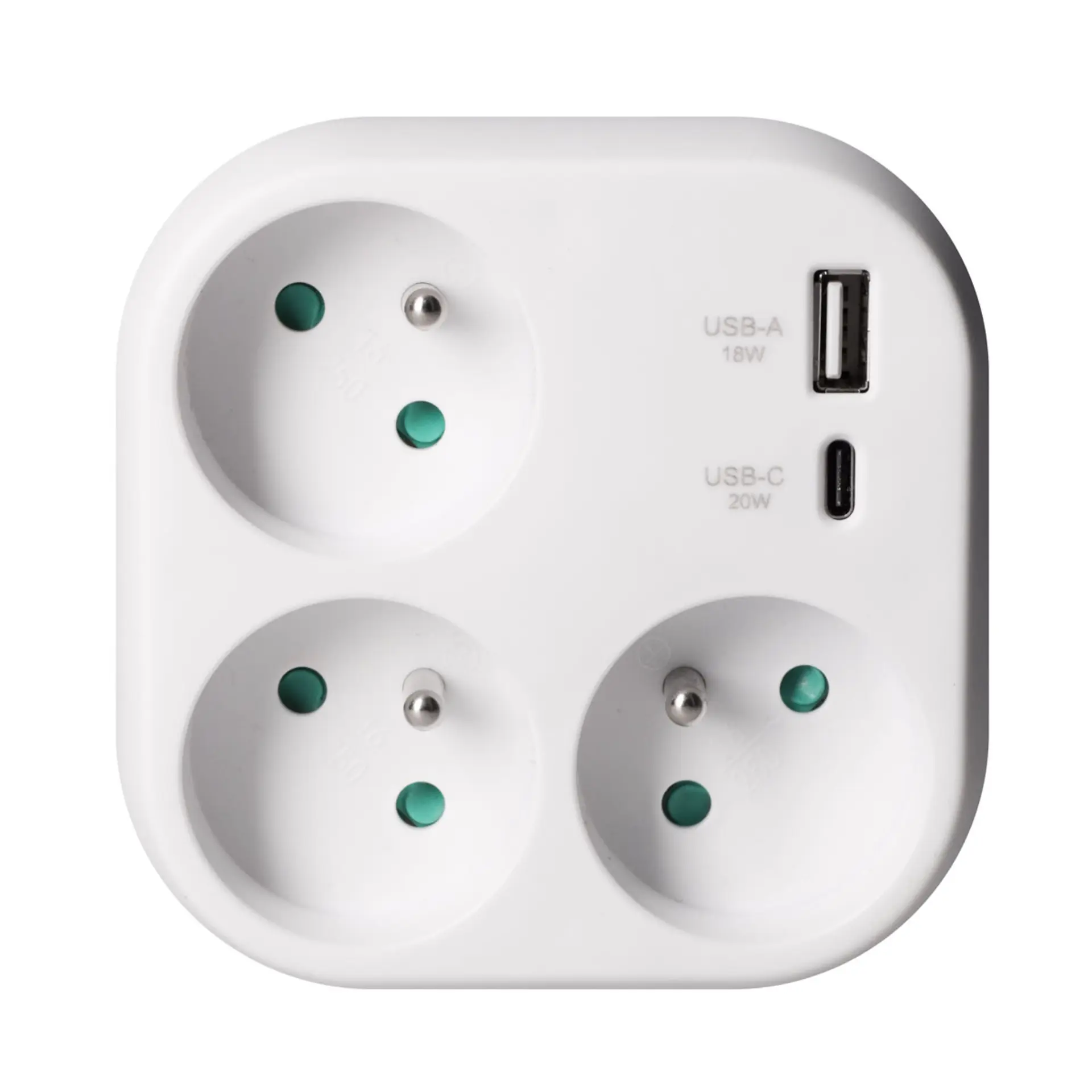 Solight rozbočka, 3x 16A, USB-A+C PD 20W