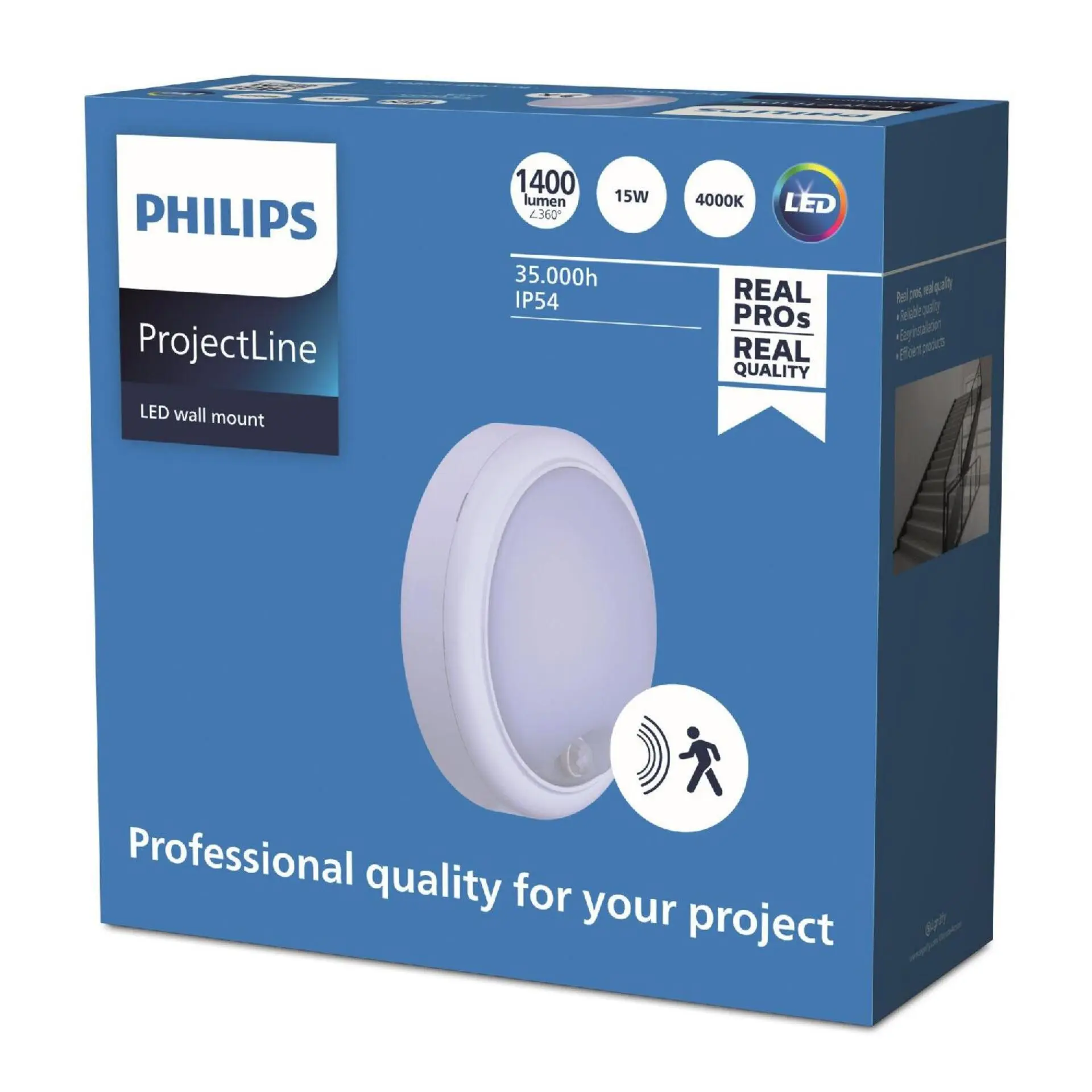 Philips LED nástěnné svítidlo Projectline rnd 1400lm 4000K pohybový senzor IP54