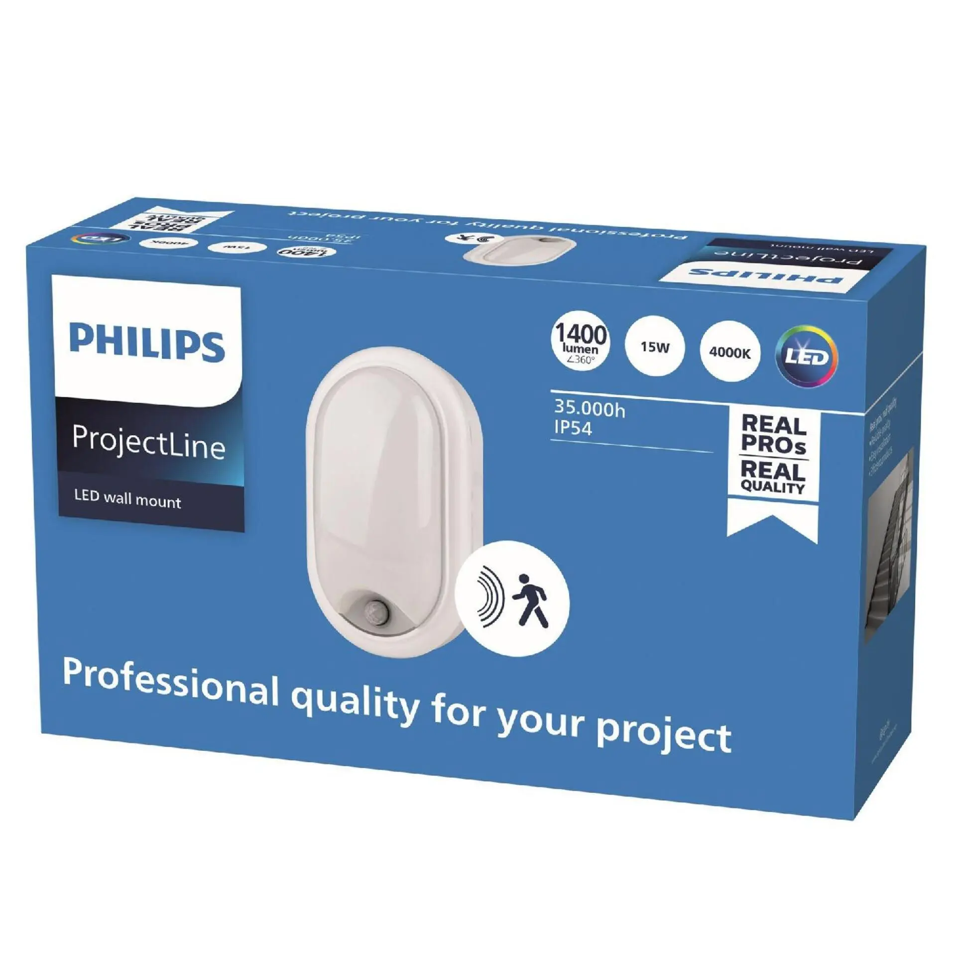 Philips LED nástěnné svítidlo Projectline oval 1400lm 4000K pohybový senzor IP54