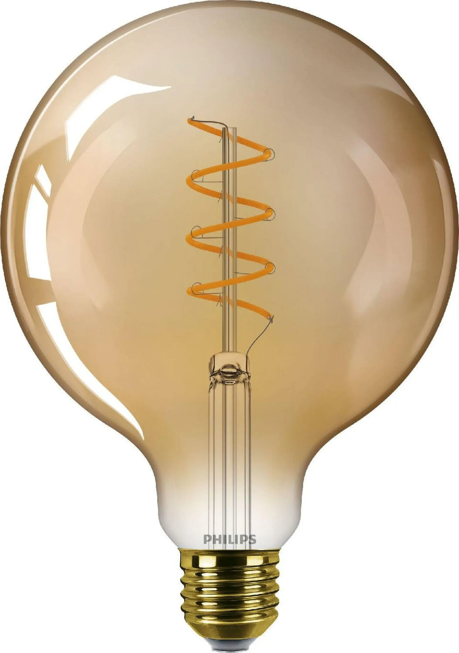 Philips LED filament žárovka E27 G125 5,5W (40W) 470lm 2200K stmívatelná, jantarová