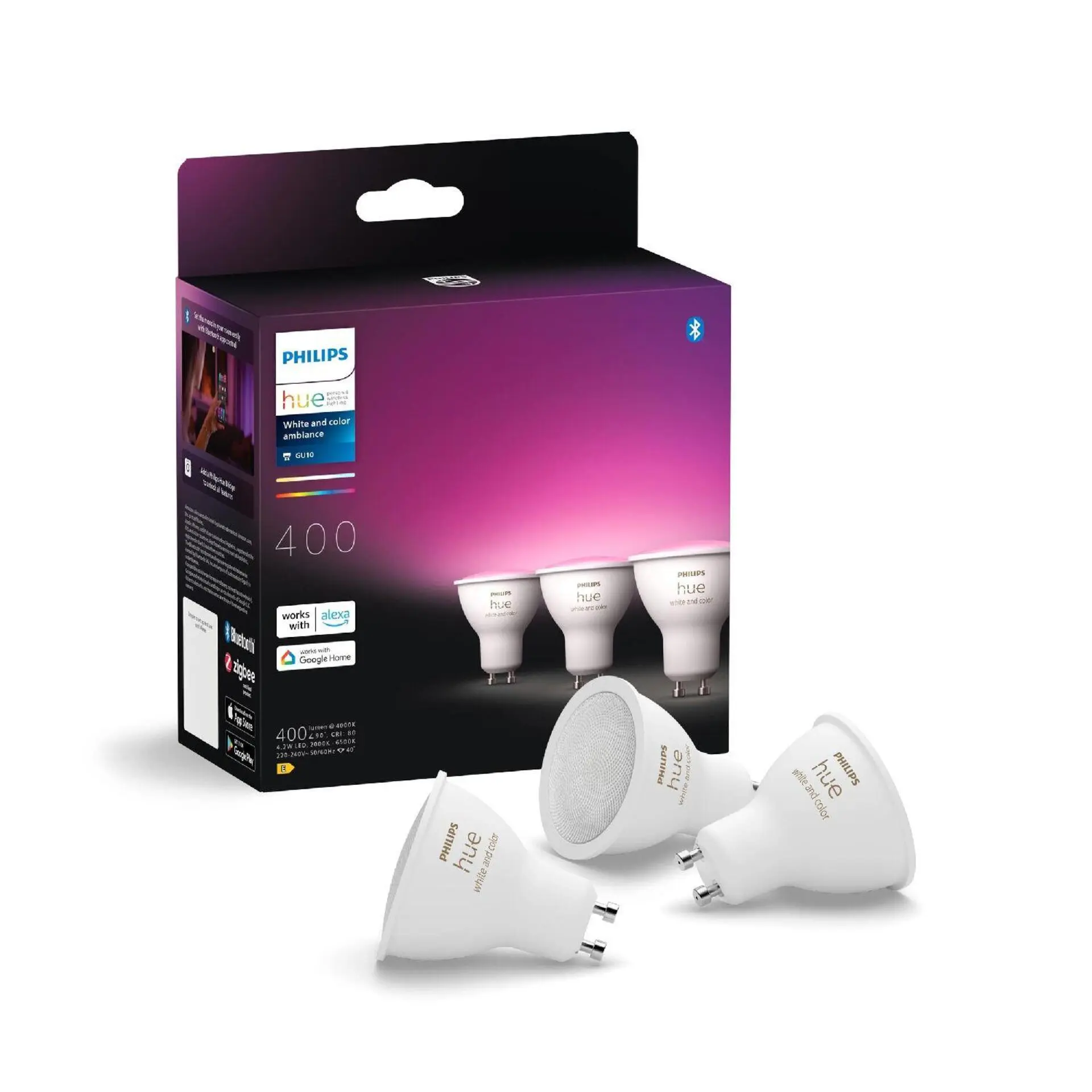 Philips Hue WACA sada 3x žárovka LED GU10 4,2W 400lm 2000-6500K RGB CRI80 IP20