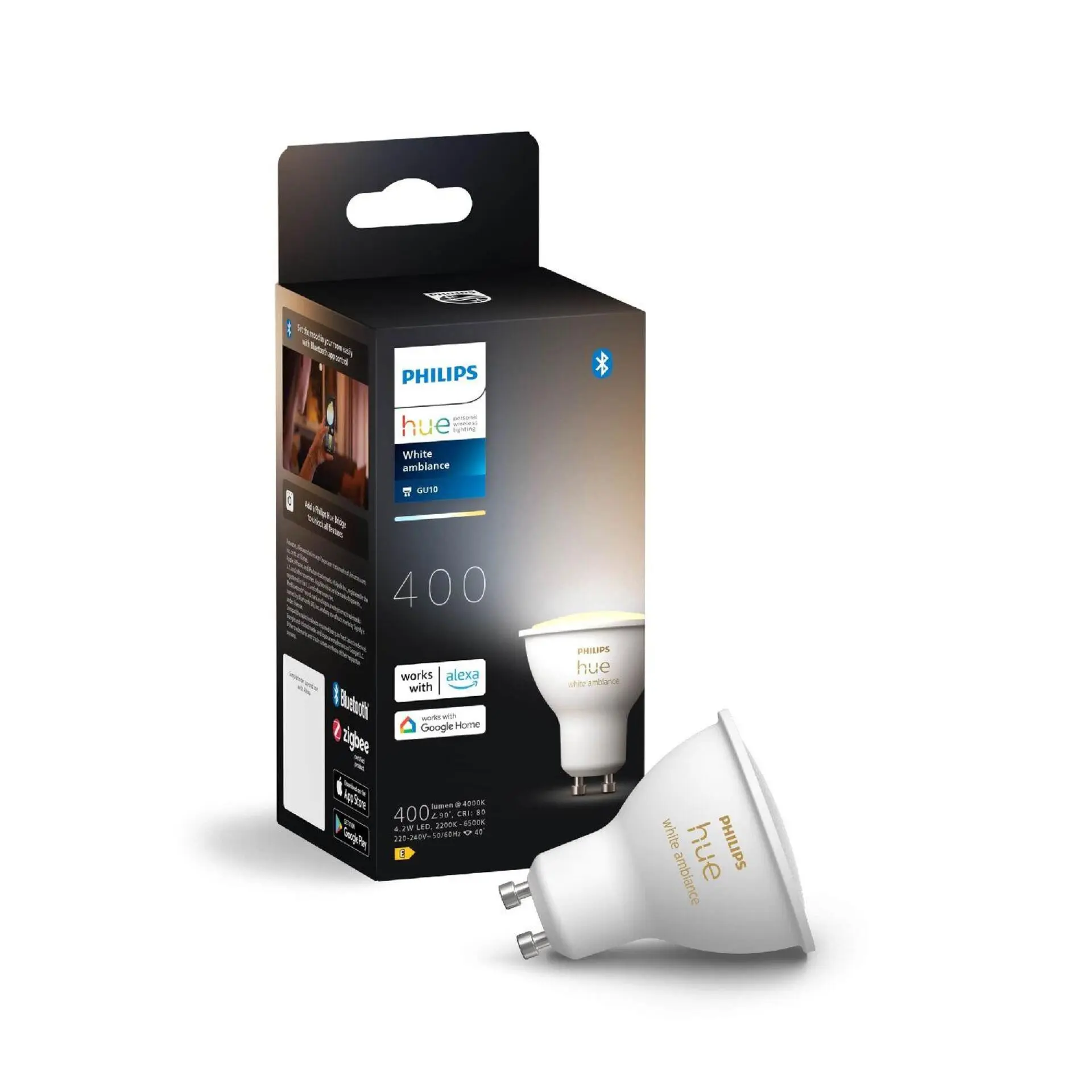 LED smart žárovka GU10, 4 W White ambiance – Philips Hue