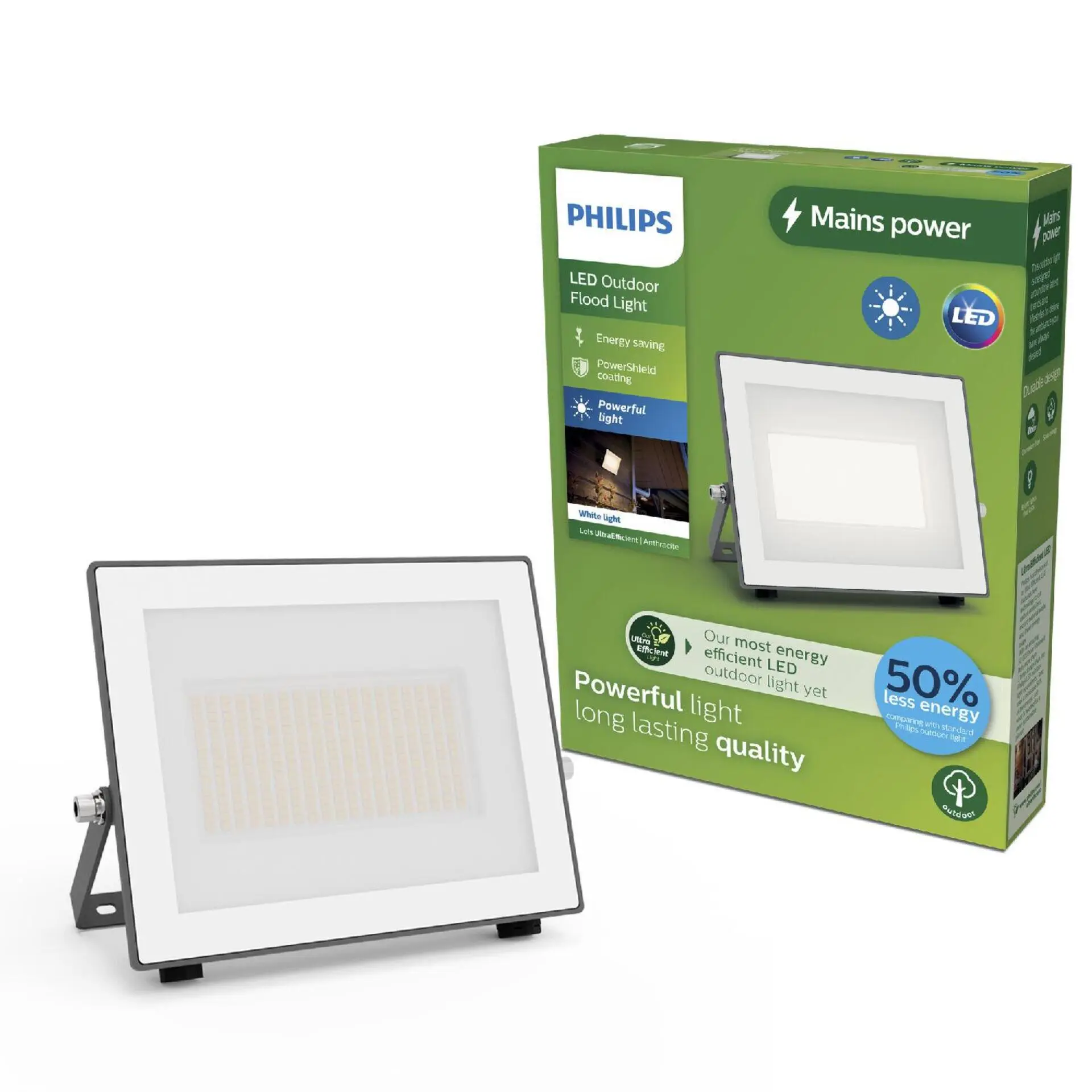Philips Lois UltraEfficient venkovní LED reflektor Flood Light 24W 4450lm 3000K IP65, antracitový