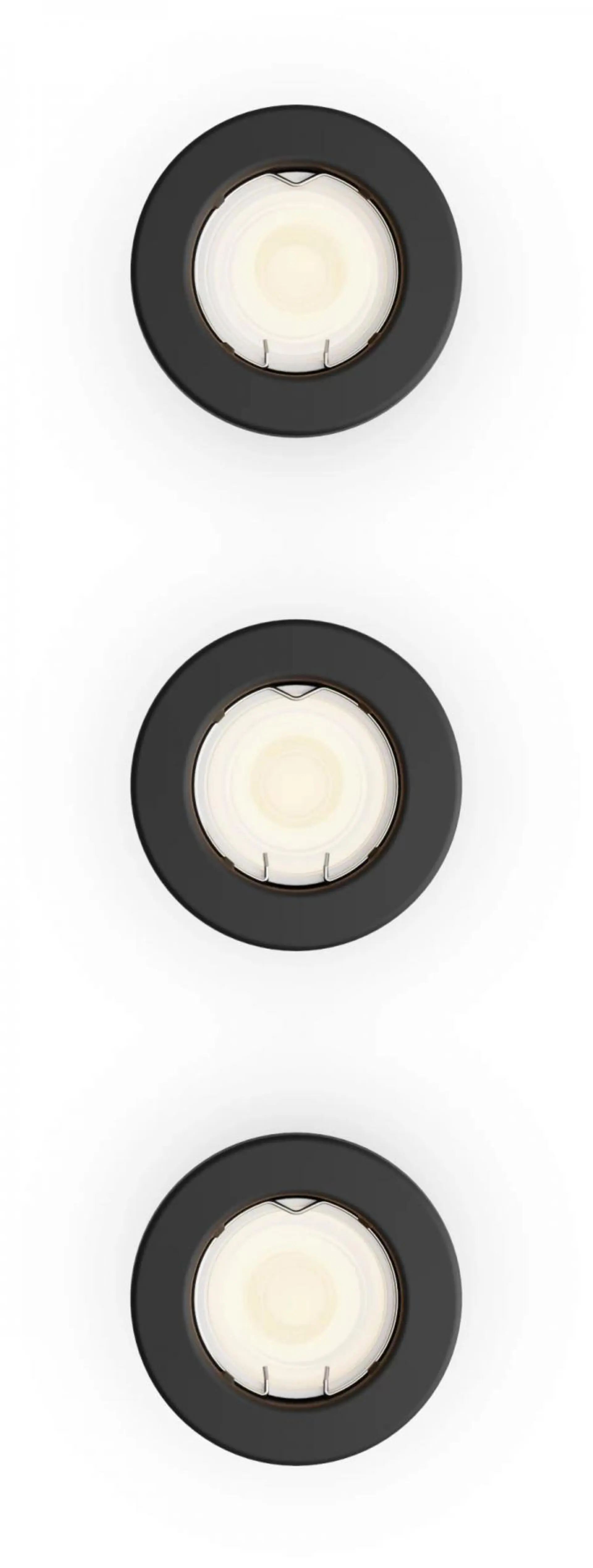 Philips Peridot Rec Kit Rd zapuštěné svítidlo kulaté 7W, AC 220-240, IP20, (3 ks), černá