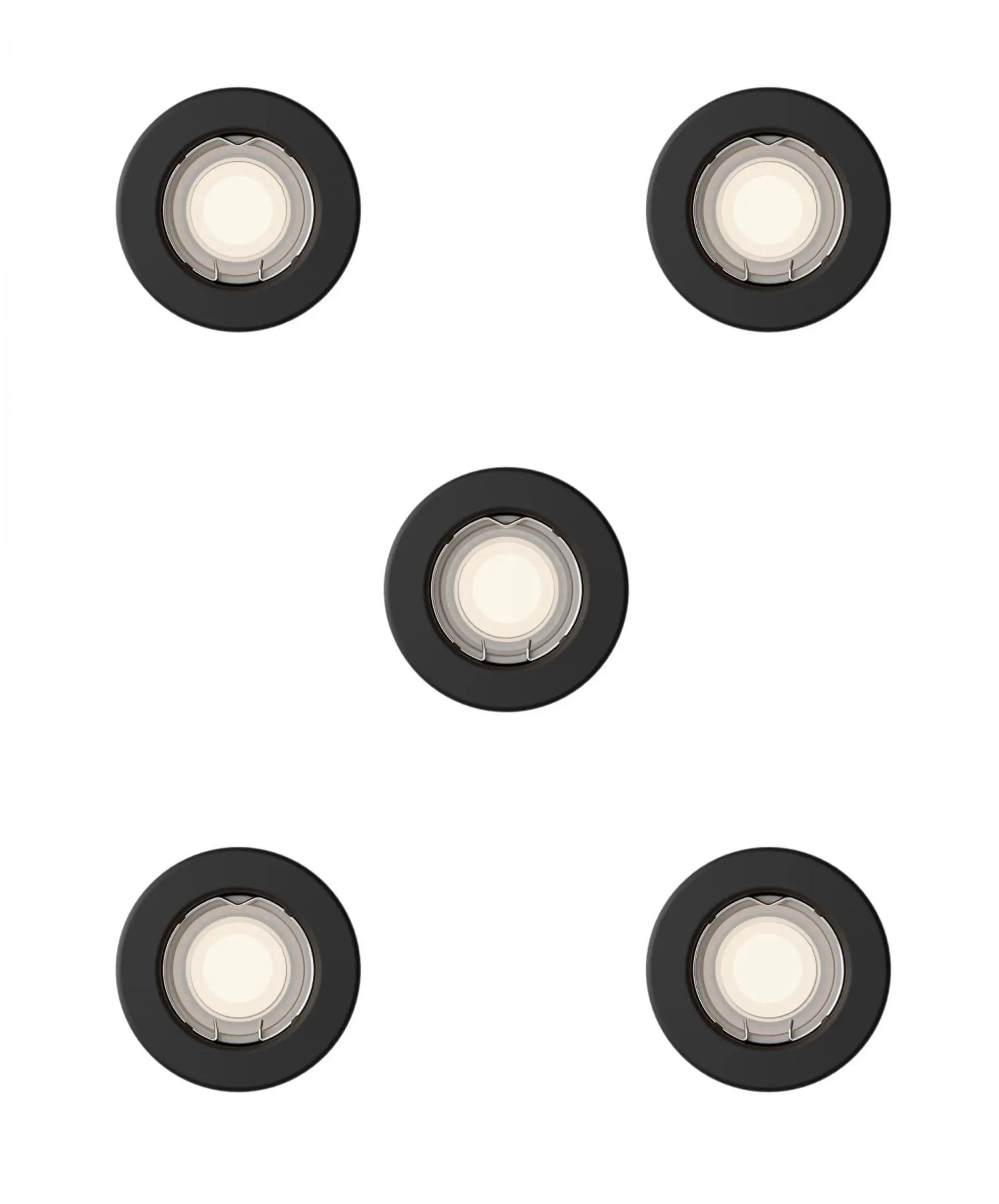 Philips Peridot Rec Kit Rd zapuštěné svítidlo kulaté 7W, AC 220-240, IP20, (5 ks), černá