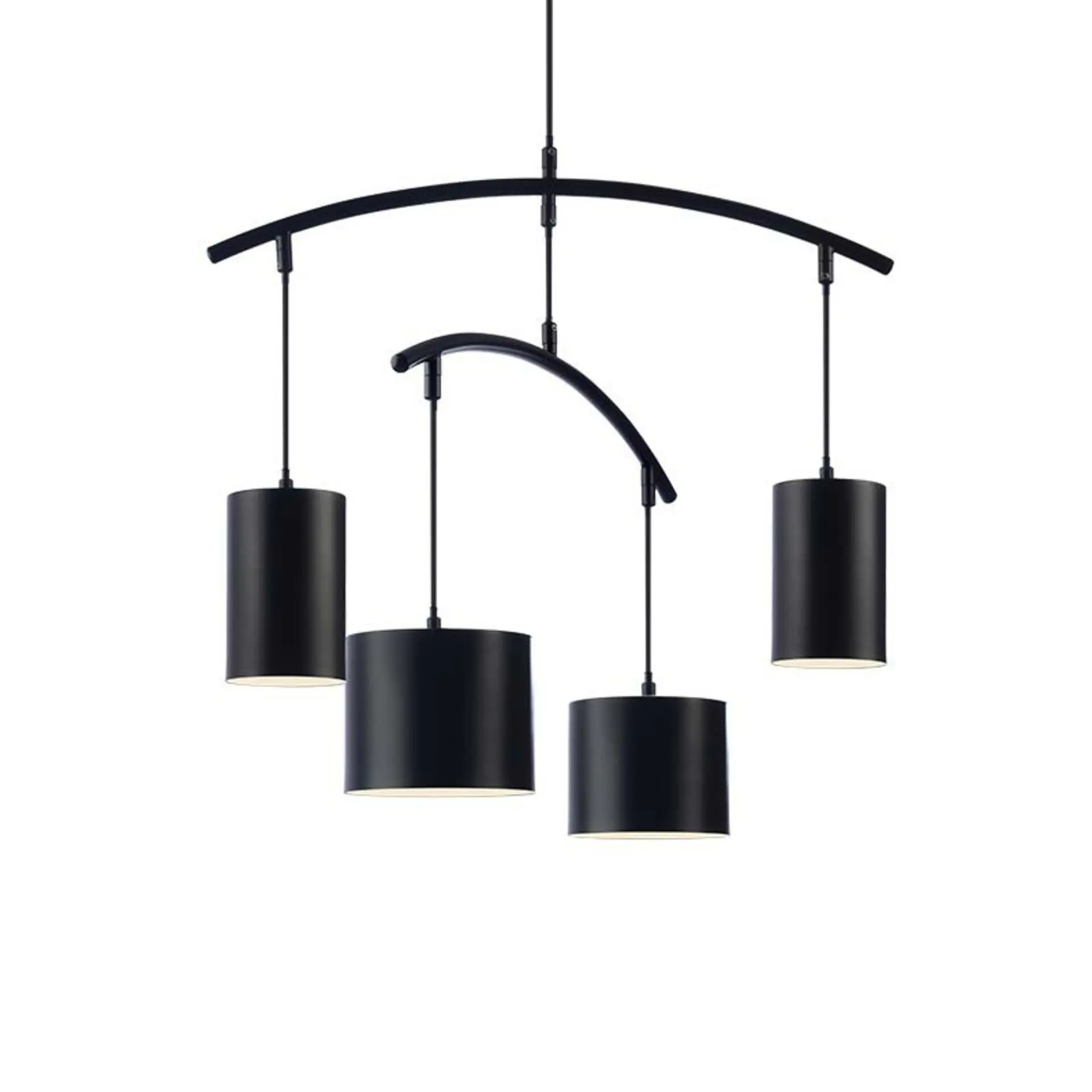 ACA Lighting závěsné svítidlo LED 4XE27 kov černá+kůže D60XH150CM ESCALA DCR39219