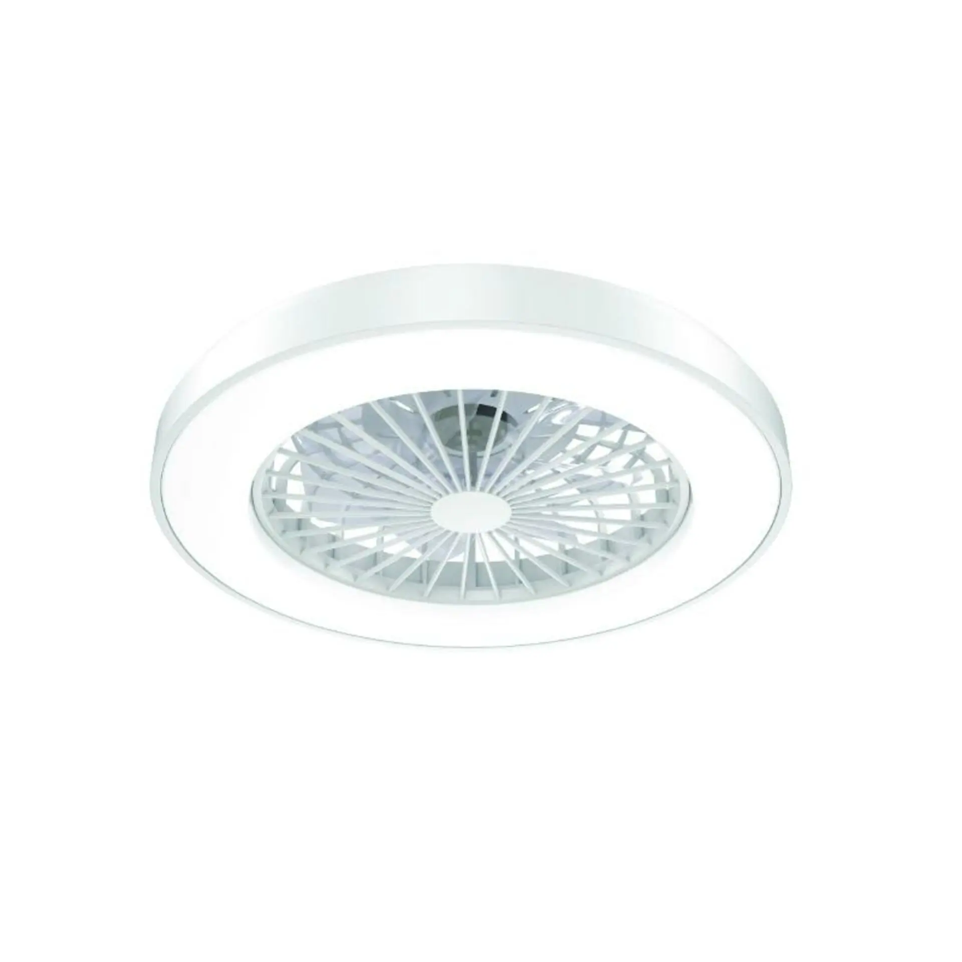ACA Lighting bílý stropní ventilátor se stmívatelným LED svítidlem SMART 50cm s dálkovým ovládáním FANOKWH20G