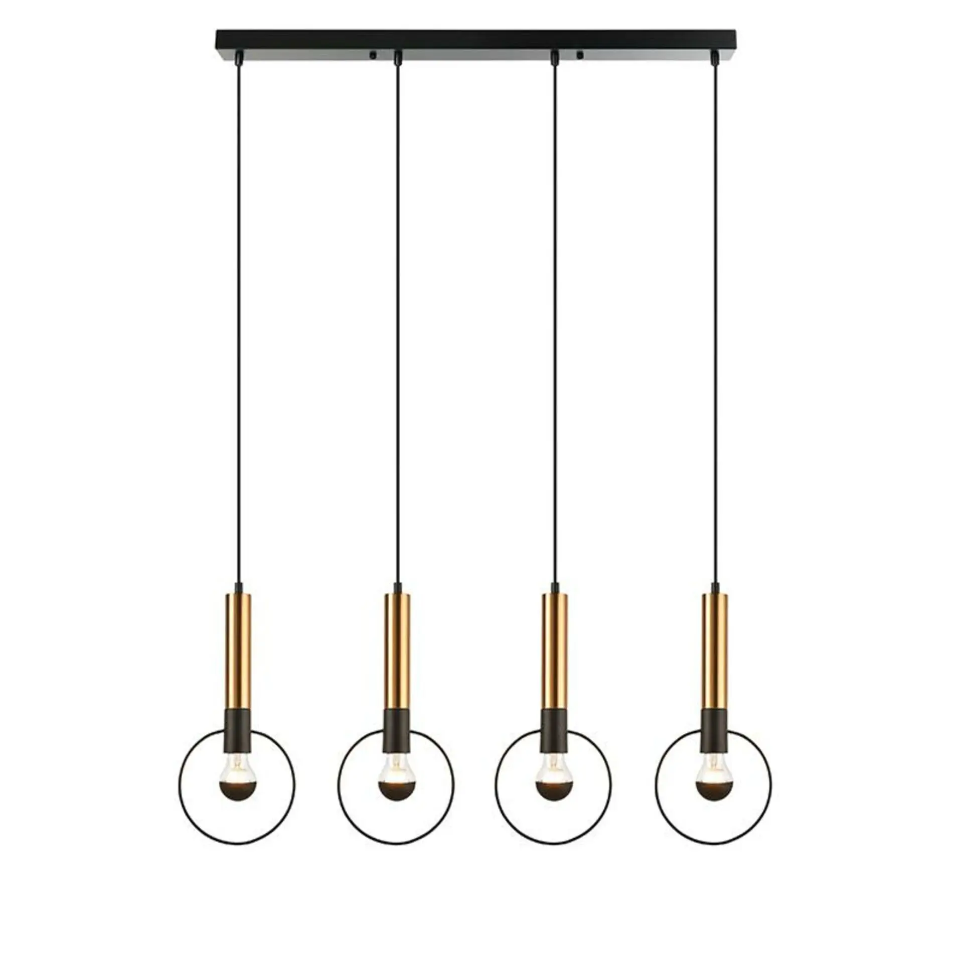 ACA Lighting závěsné svítidlo 4XE27 mosaz/černý kov 93X18XH116CM MIRACOLO HL39974P94BB