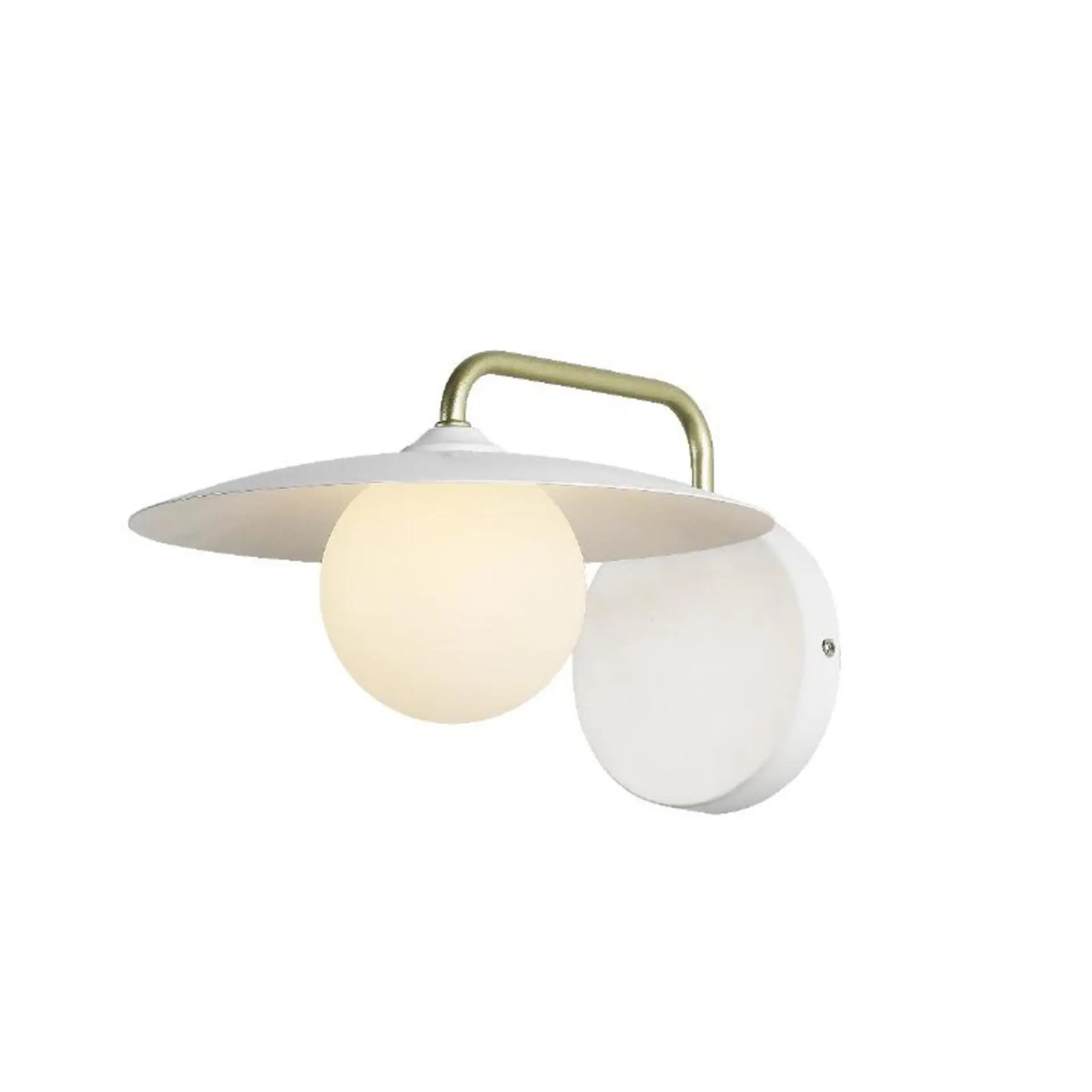 ACA Lighting nástěnné svítidlo 1xG9 bílá základna a zlatá noha s akrylovým stínítkem HM235W1