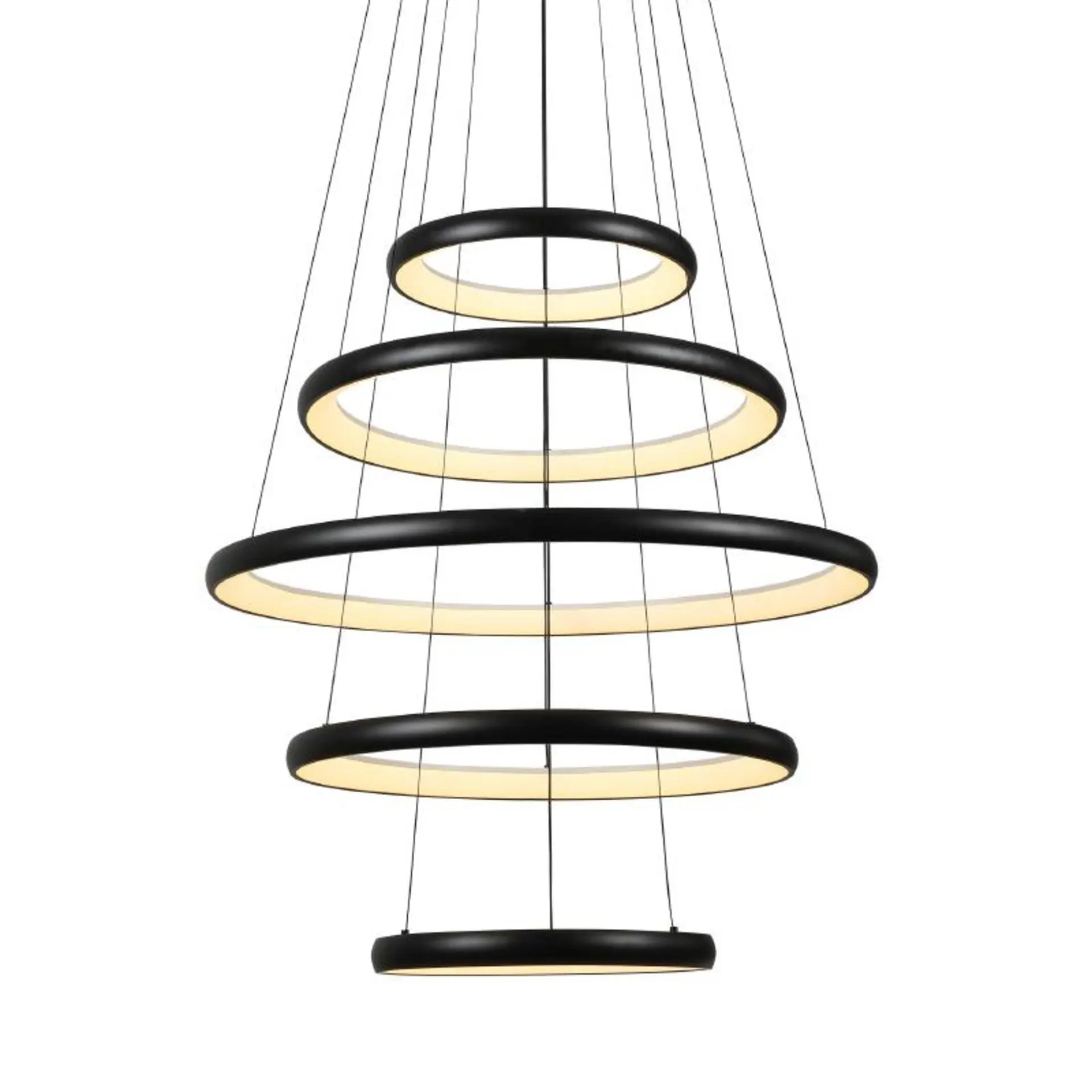ACA Lighting závěsné svítidlo HARMONY LED 80W 6400lm CCT IP20 černý kov + akryl HM23LEDP5BKCCT