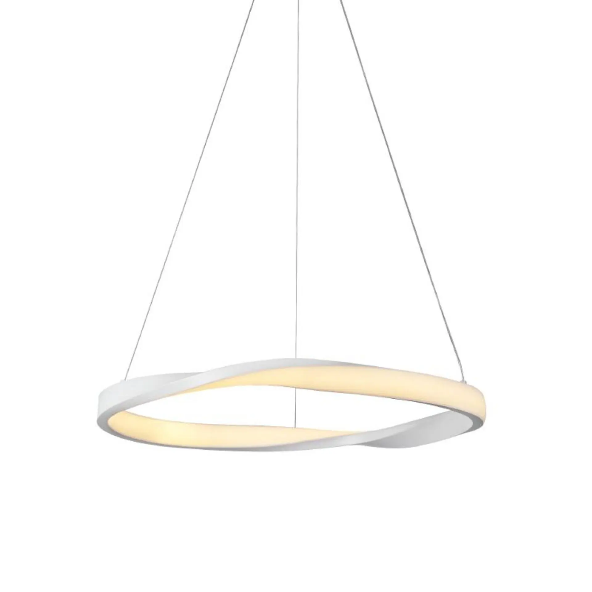 ACA Lighting závěsné svítidlo HARMONY LED 32W 2500lm CCT IIP20 bílý kov + akryl HM24LEDP60WHCCT