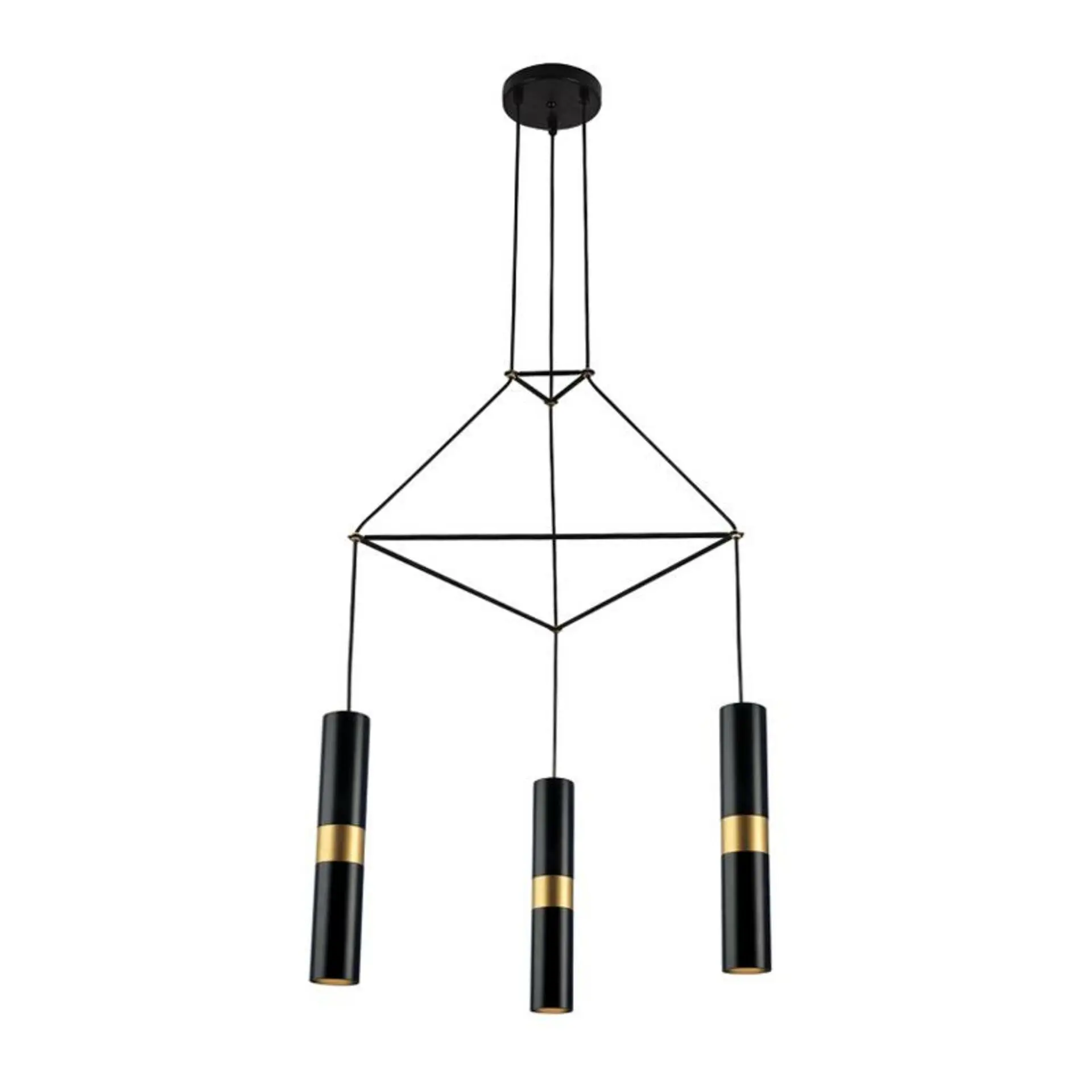 ACA Lighting závěsné svítidlo 3XGU10 černý kov 56X49XH150CM DA VINCI HM853P56BK
