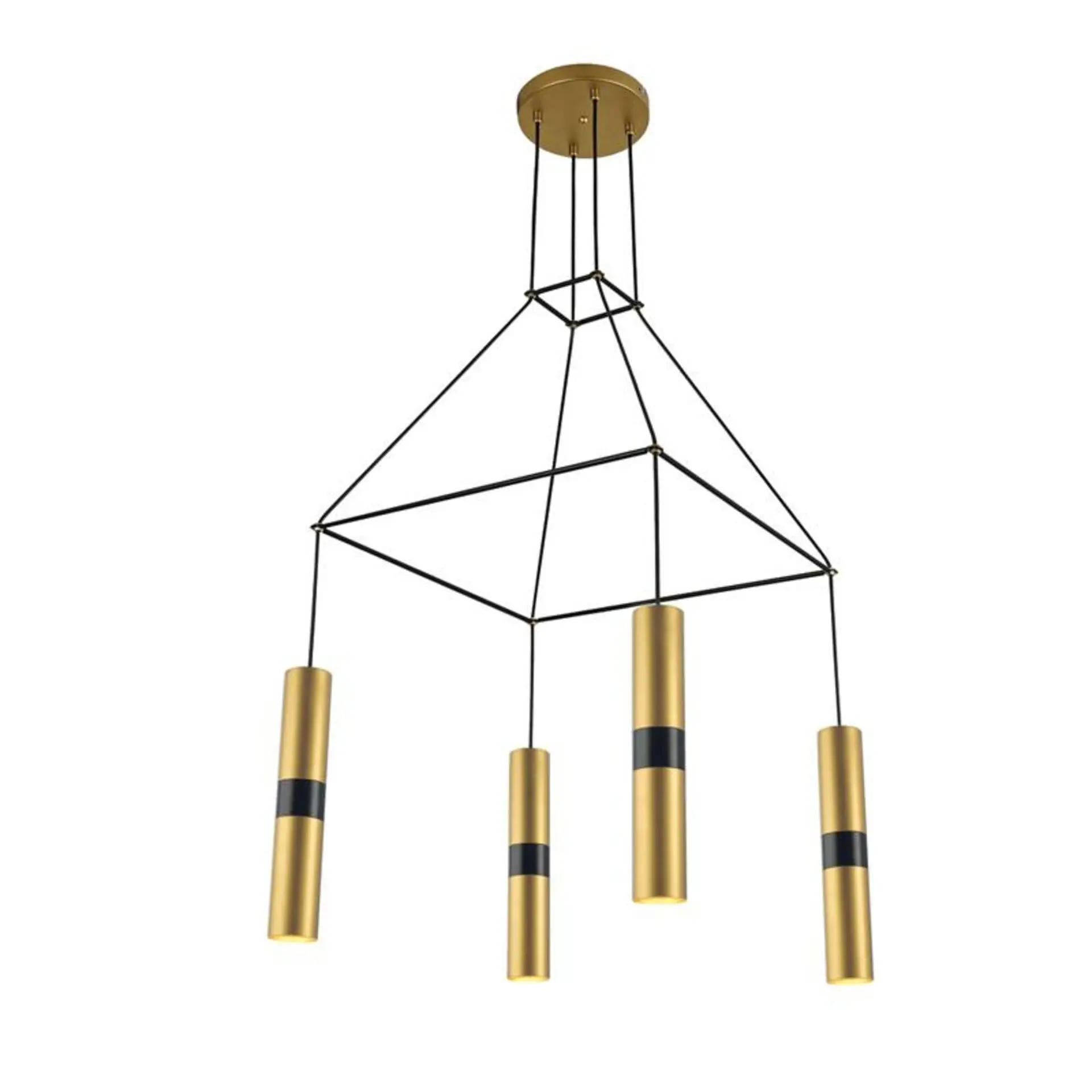 ACA Lighting závěsné svítidlo 4XGU10 mosaz kov 56X56XH150CM DA VINCI HM854P56BR